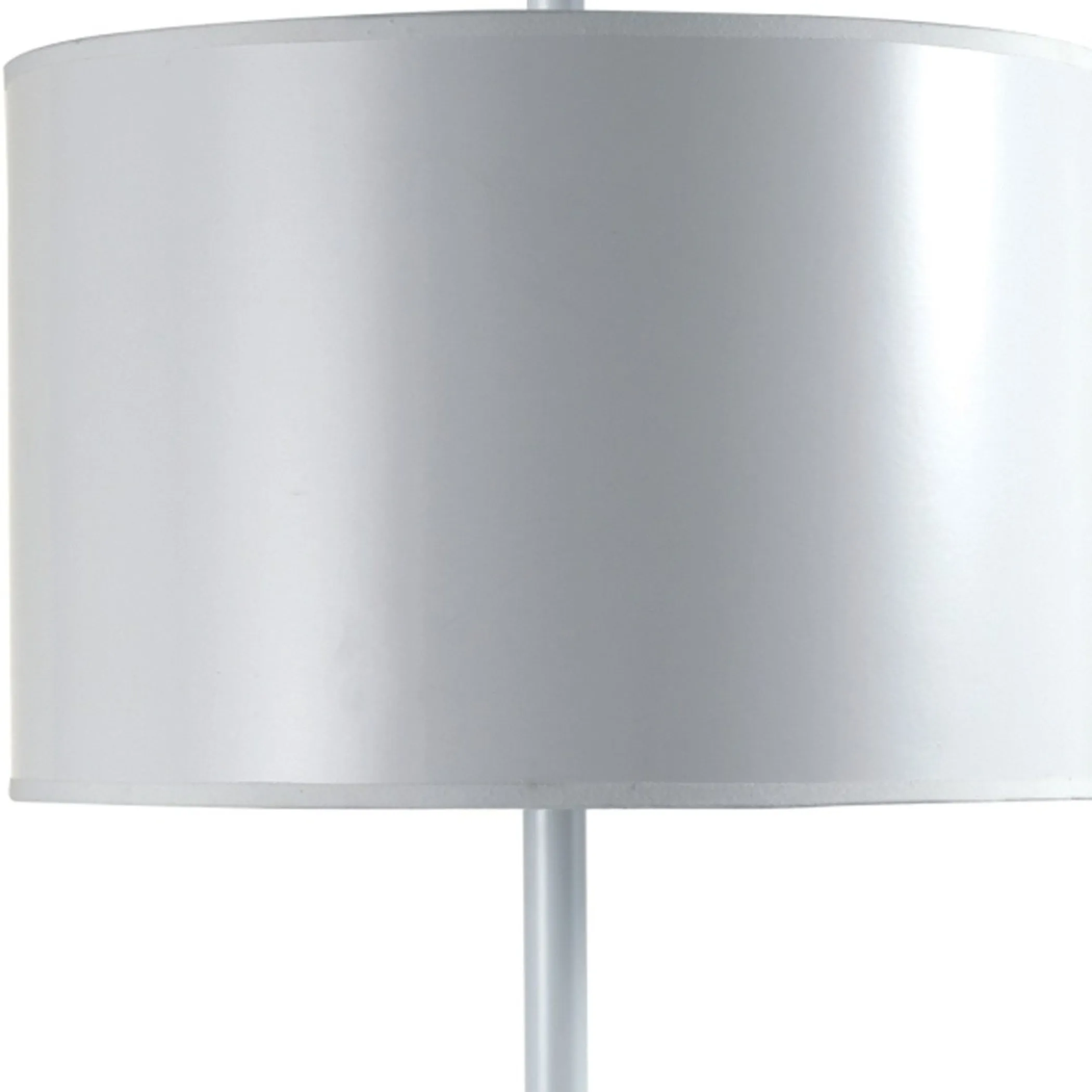 25" White Metal Table Lamp With White Classic Drum Shade - Image 4