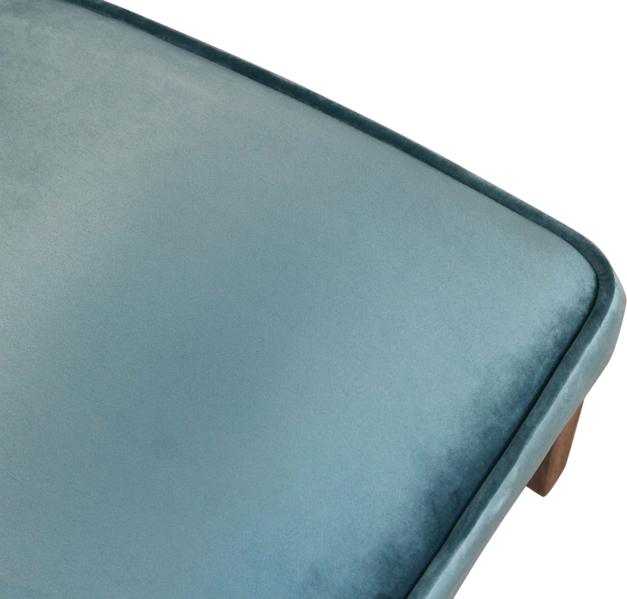 Set of Two Teal Blue And Brown Upholstered Velvet Dining Parsons Chairs - Image 6
