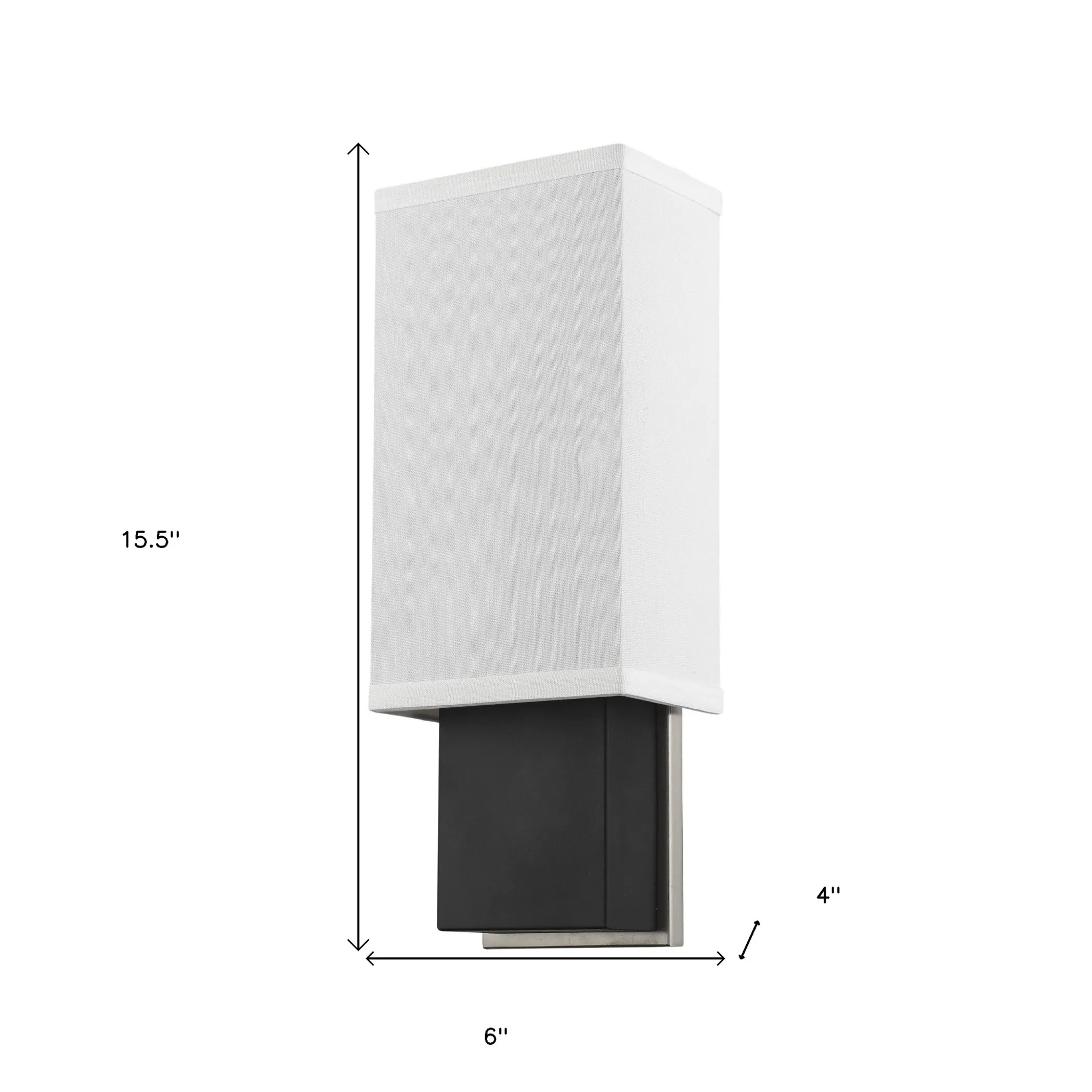 Rectangular Wall Sconce with Linen Fabric Shade - Image 5