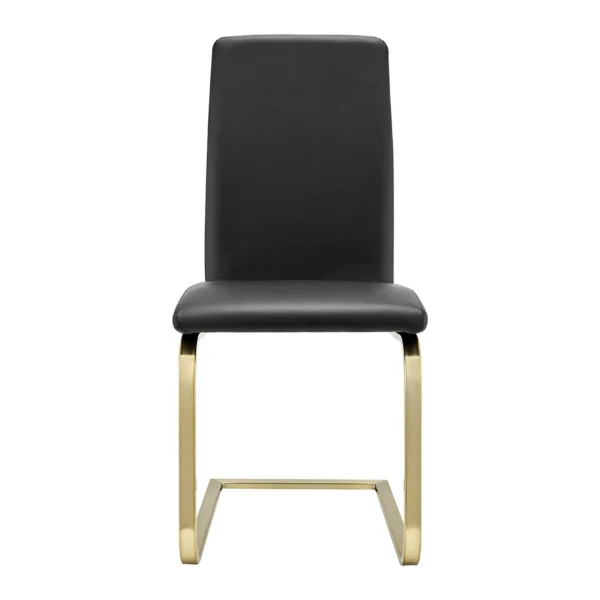 Set of Two Mod Black and Gold Dining Chairs