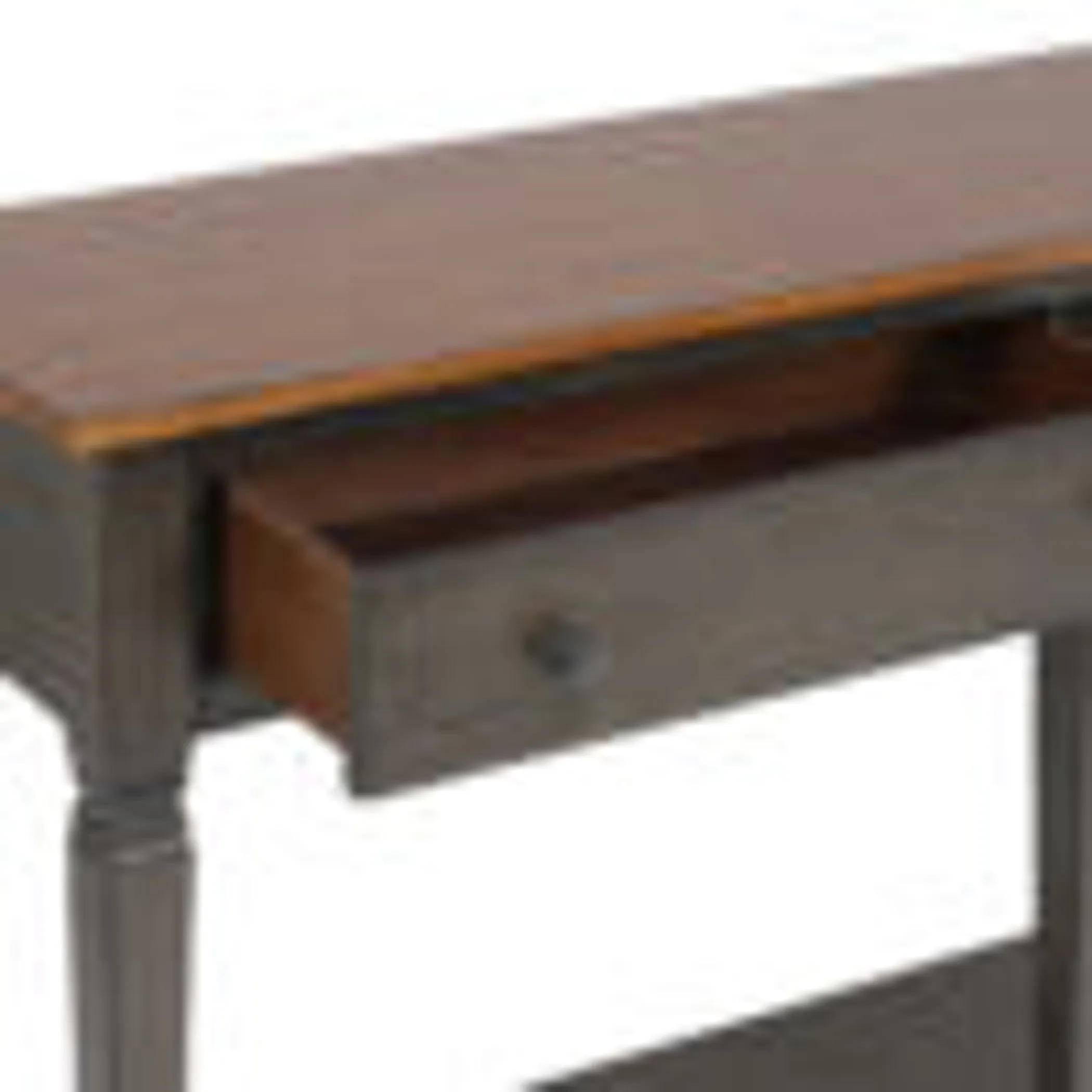 Sunset Trading Dakota Console Table with Drawers and Storage Shelf | 62" Sofa Table | Narrow Kitchen Sideboard | Distressed Brown and Ash Gray Solid. - Image 5