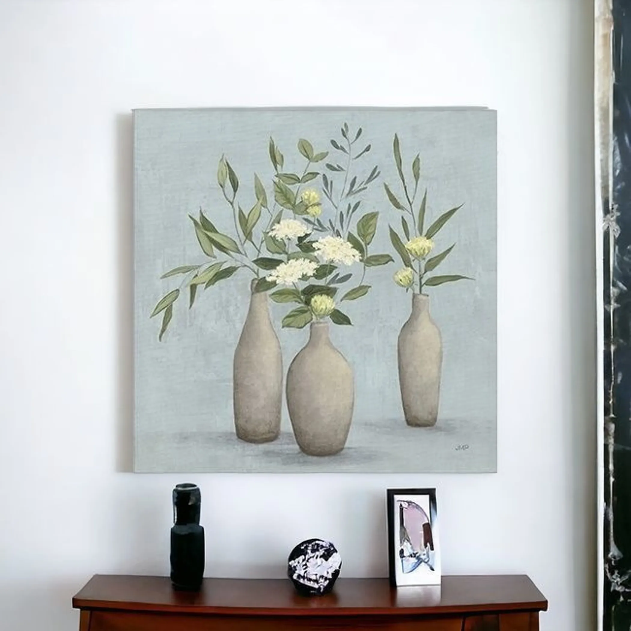 Bohemian Flowers In Ceramic Vases Unframed Print Wall Art - Image 5