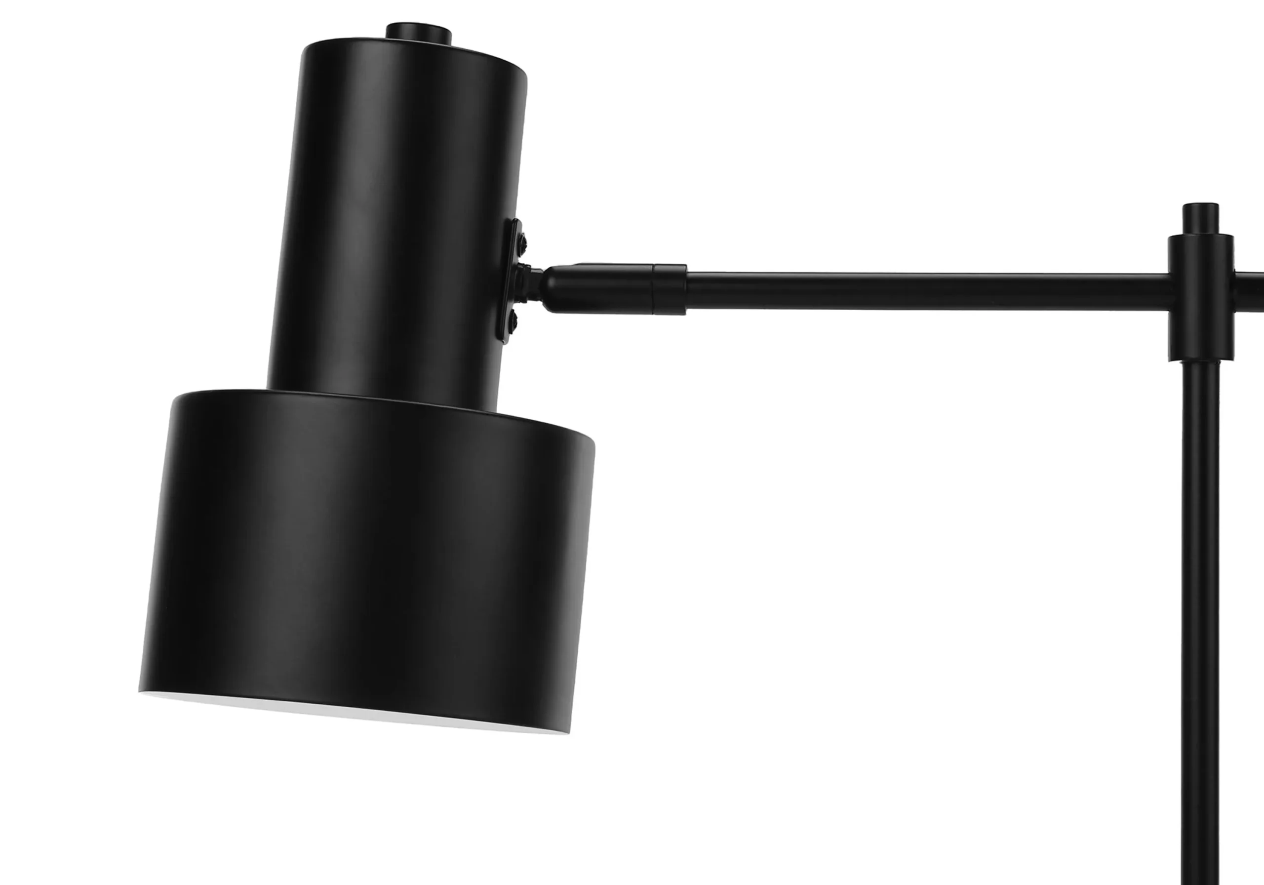 21" Black Metal Round USB Table Lamp With Black Drum Shade - Image 3