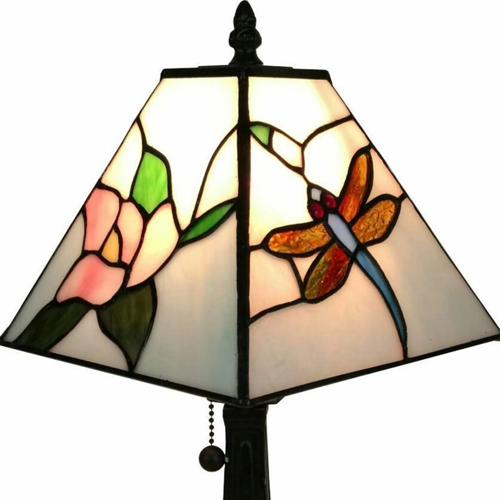 15" Dark Brown Metal Candlestick Table Lamp With White Empire Shade - Image 5