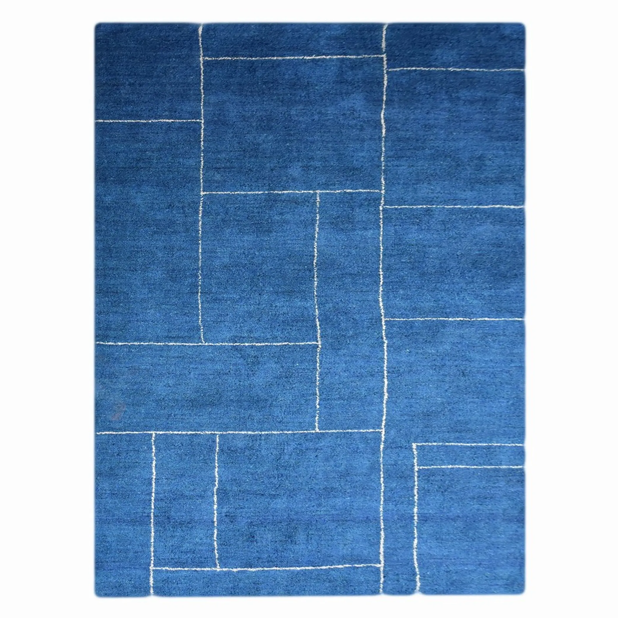 Rugsotic Carpets Hand Knotted Loom Silk Mix Area Rug Geometric - Image 2