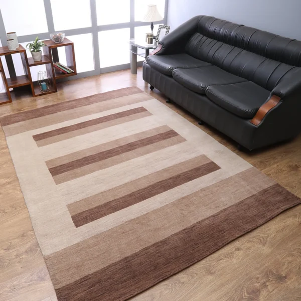 Rugsotic Carpets Hand Knotted Loom Wool Area Rug Contemporary