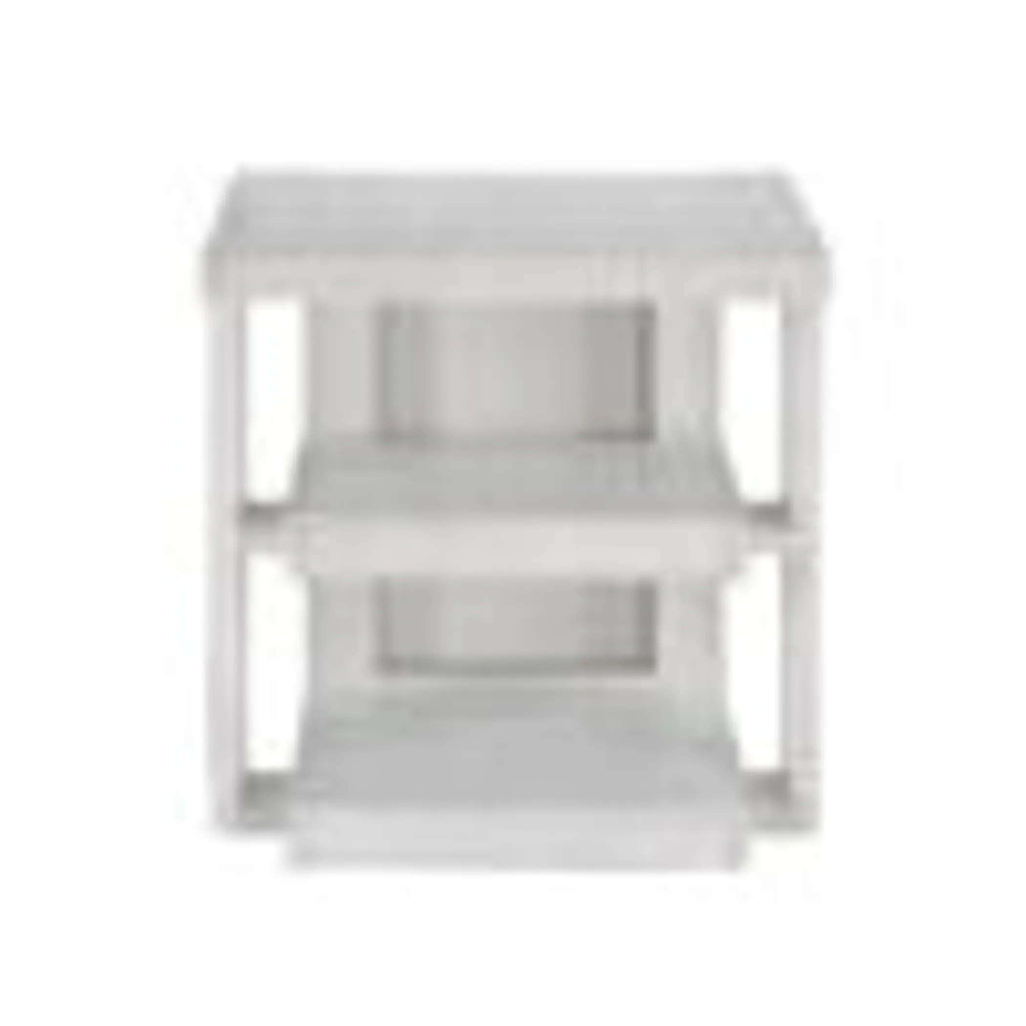 Sunset Trading Dover 24" Large Square Side End Table with Storage Shelves | Cerused White Oak Wood - Image 4