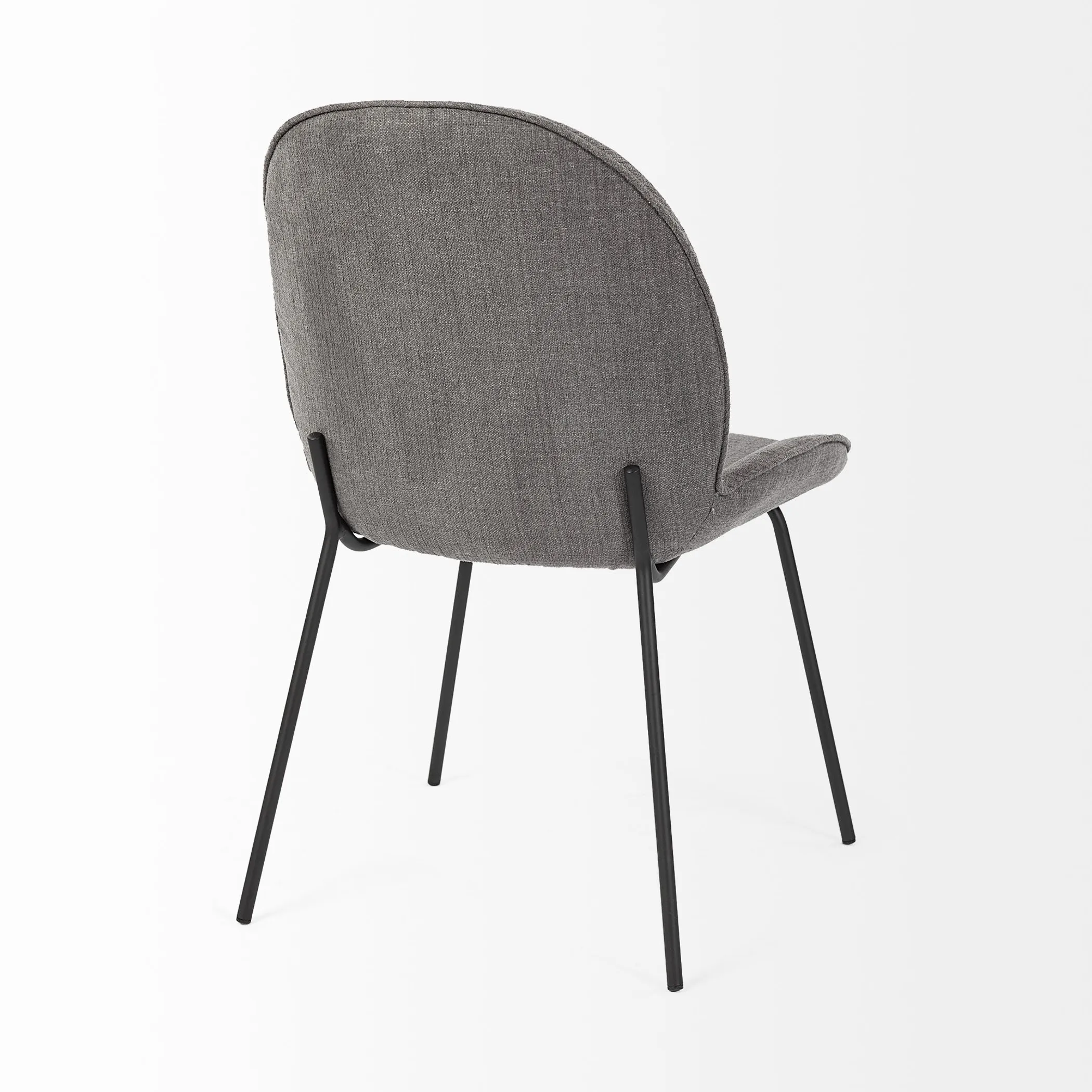 Set Of Two Gray And Black Upholstered Fabric Side Chairs - Image 5