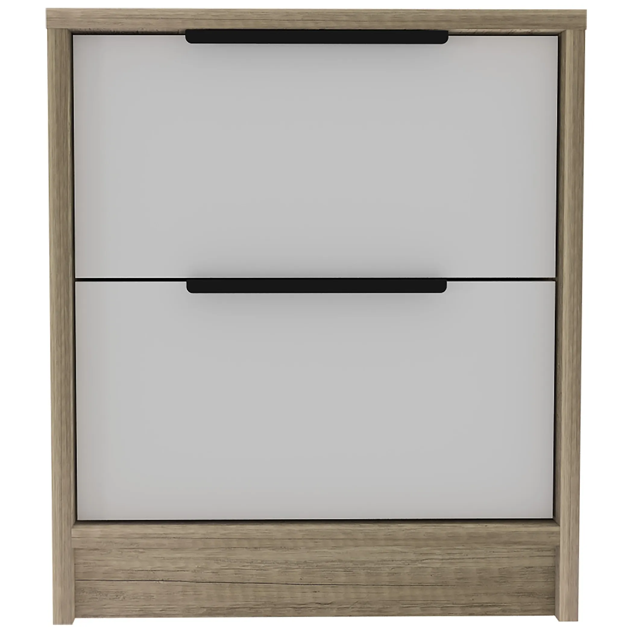 Mod Light Oak and White Two Drawer Nightstand - Image 2