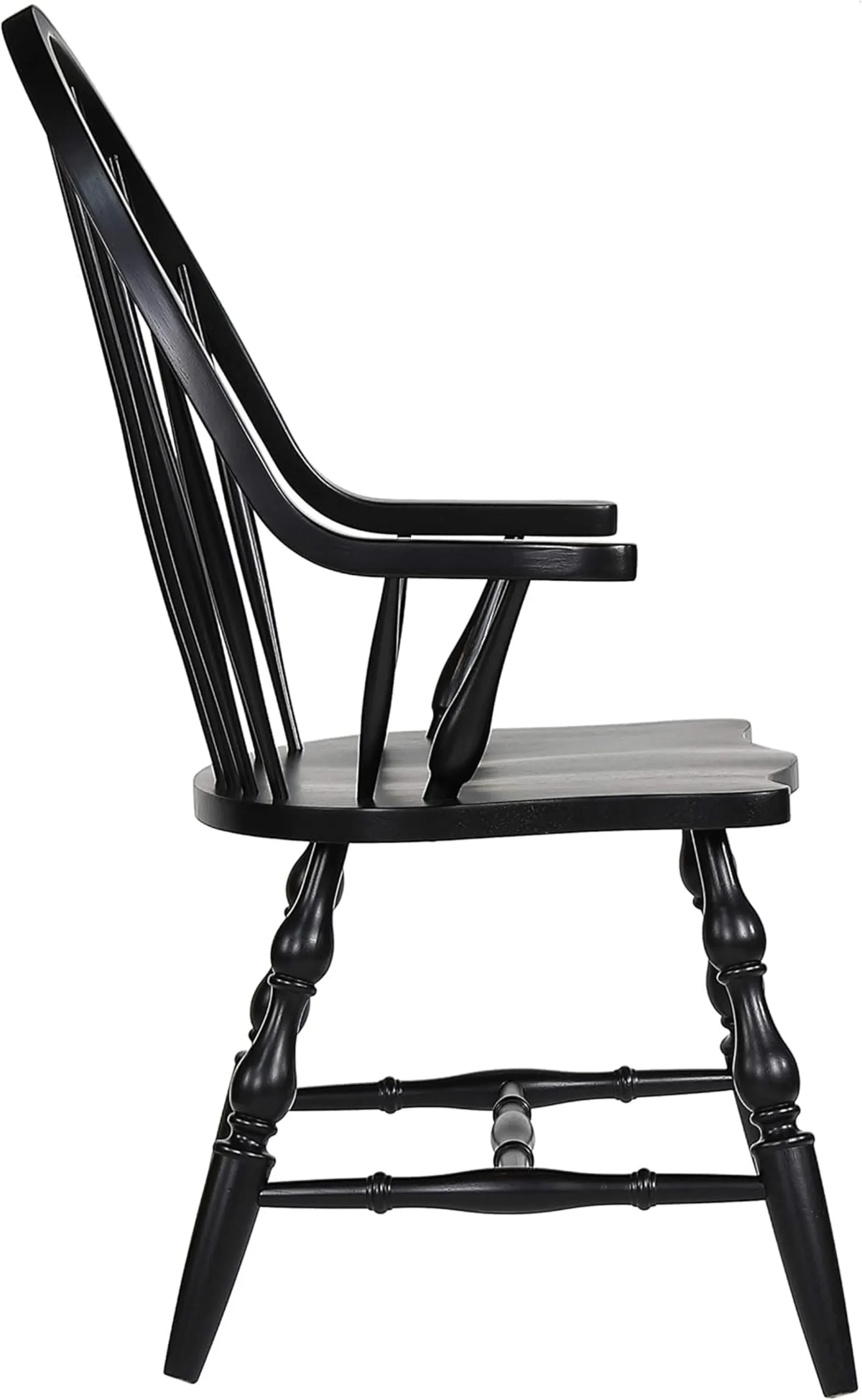 Sunset Trading Black Cherry Selections Windsor Spindleback Dining Chair with Arms | Fully Assembled Kitchen Armchair| Modern Farmhouse Minimalist Cou. - Image 4