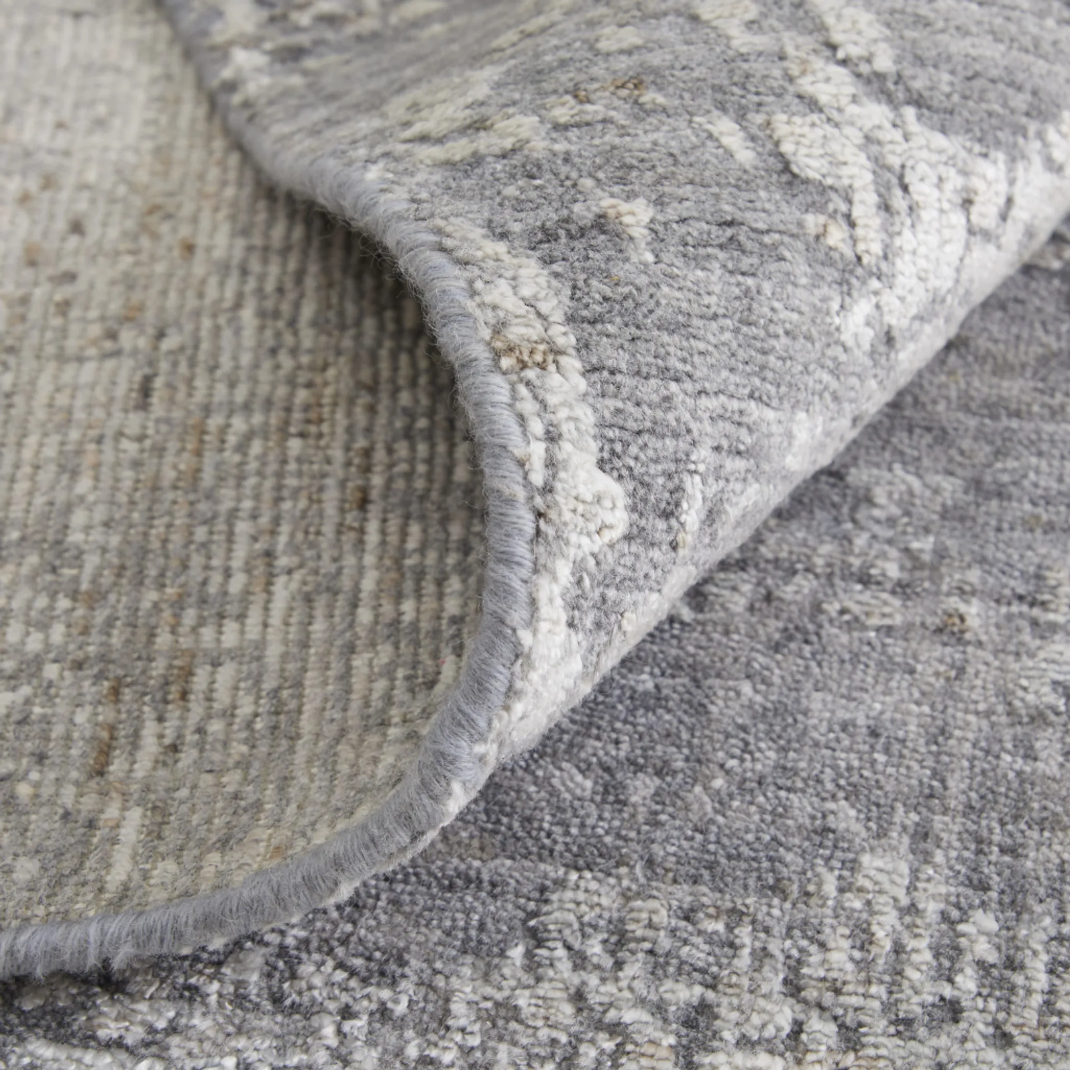 3' X 5' Gray Abstract Hand Woven Worn Faded Area Rug - Image 5