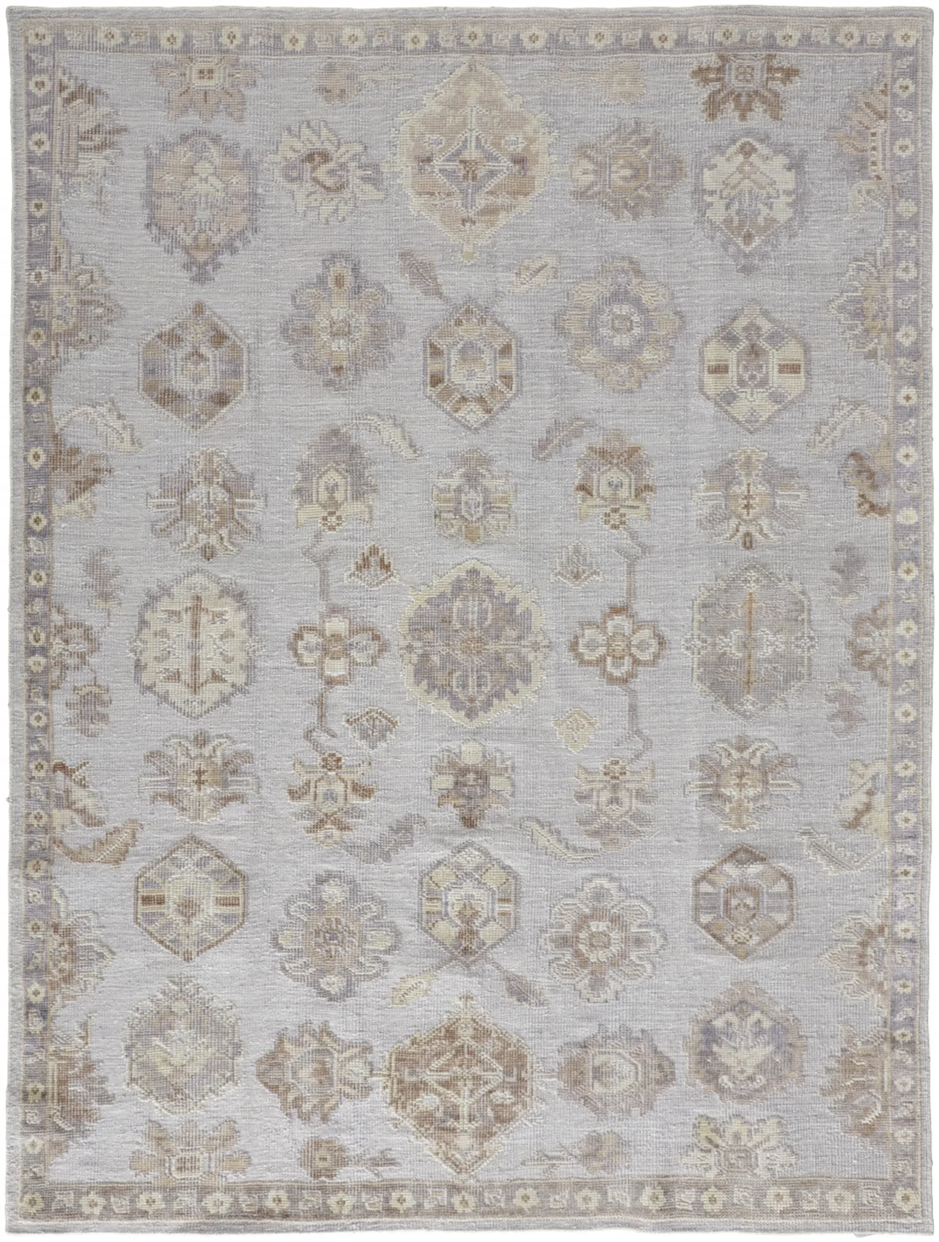 4' X 6' Gray and Ivory Floral Hand Knotted Area Rug - Image 2