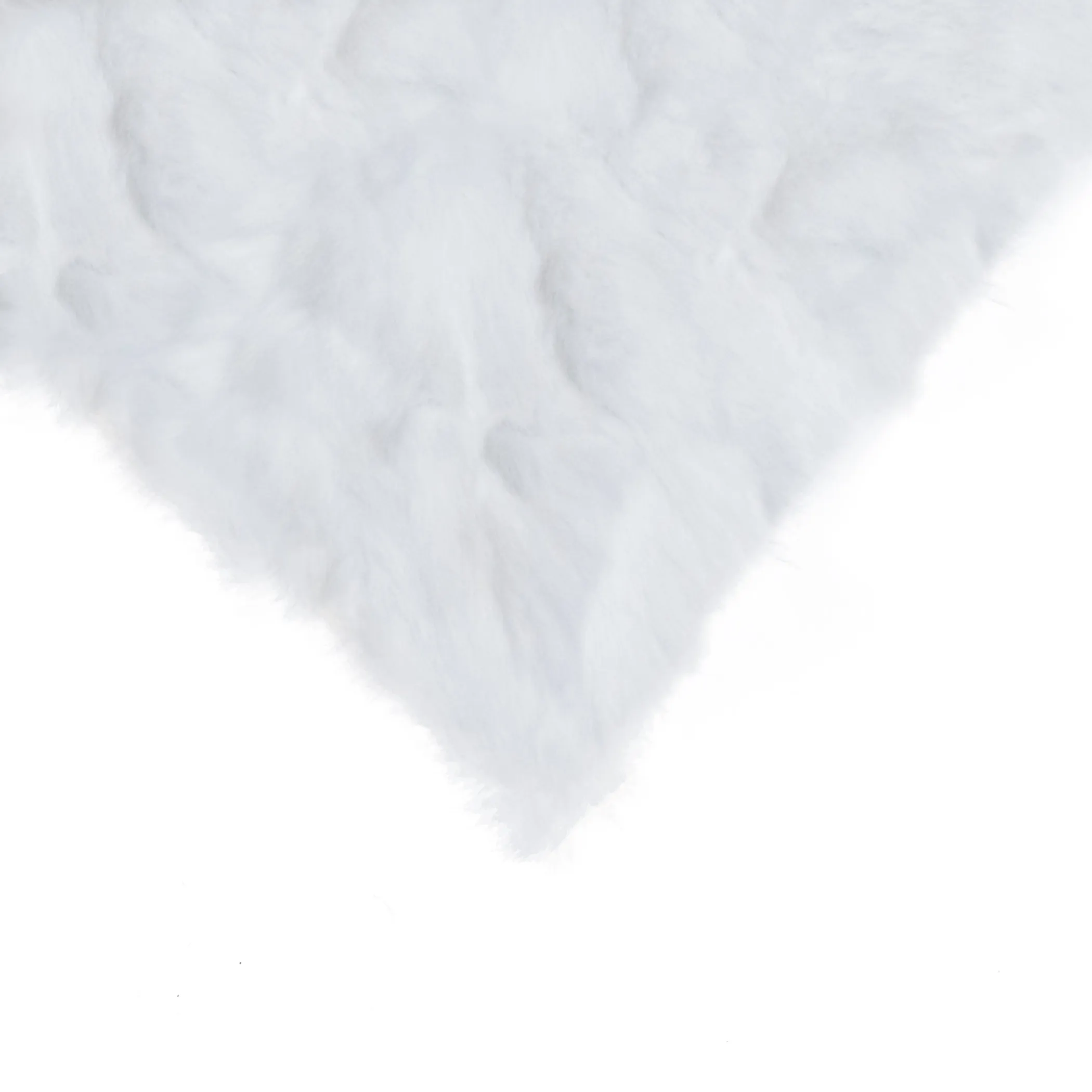 Set Of Two 18" White Rabbit Zippered Natural Fur Throw Pillows - Image 6