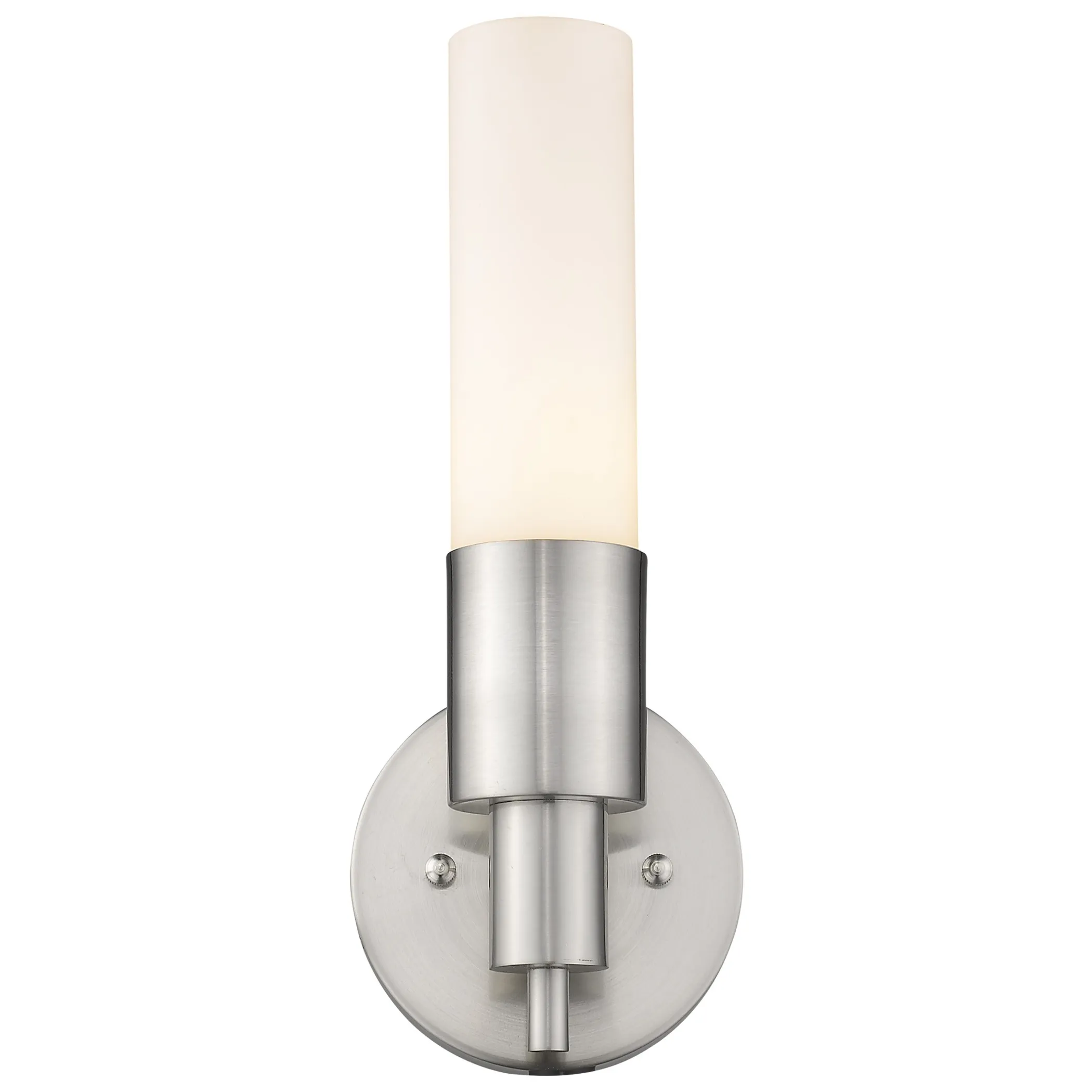 Silver Narrow Wall Light with Frosted Glass Shade - Image 4