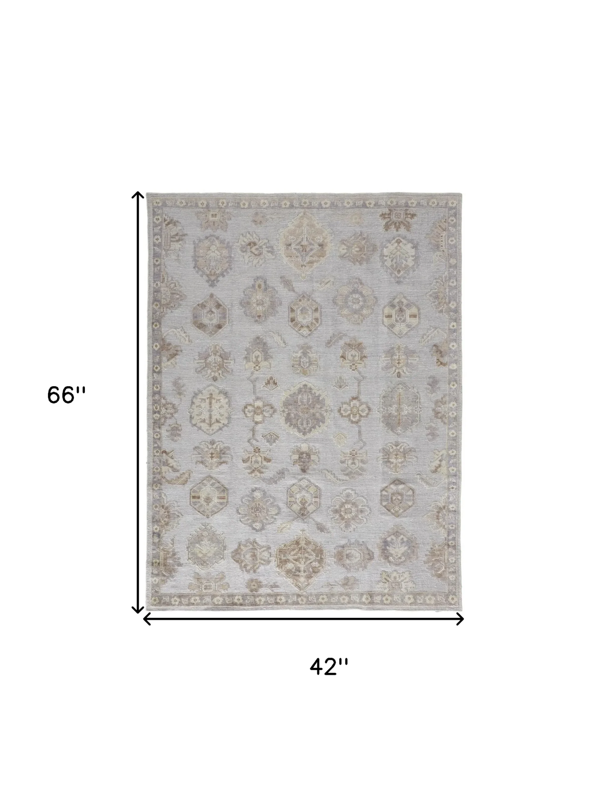 4' X 6' Gray and Ivory Floral Hand Knotted Area Rug - Image 3