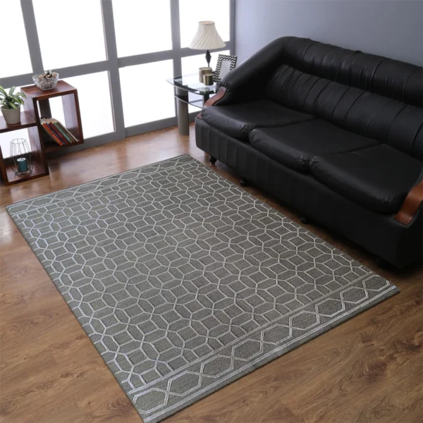 Rugsotic Carpets Hand Knotted Sumak Silk And Wool Area Rug Geometric