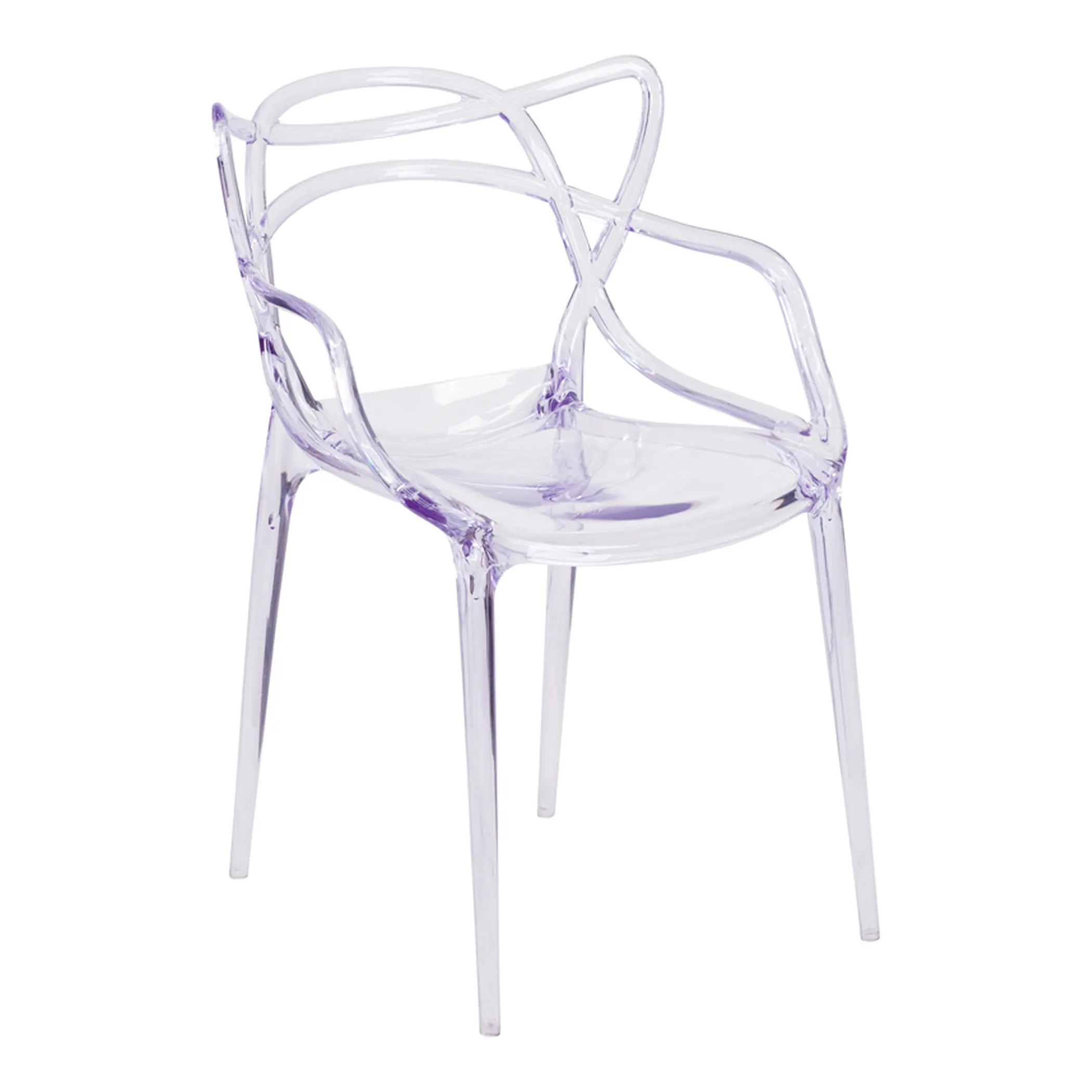 Clear Acrylic Open Back Dining Arm Chair - Image 4