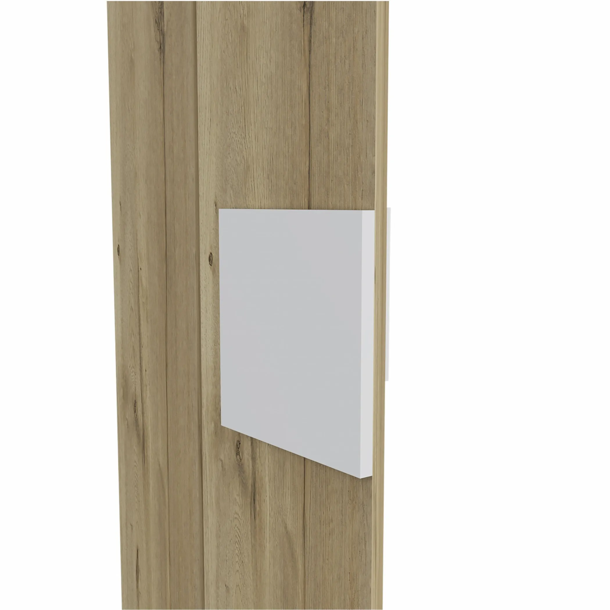 Light Oak and White Multi Purpose Vertical Hanging Cabinet - Image 3