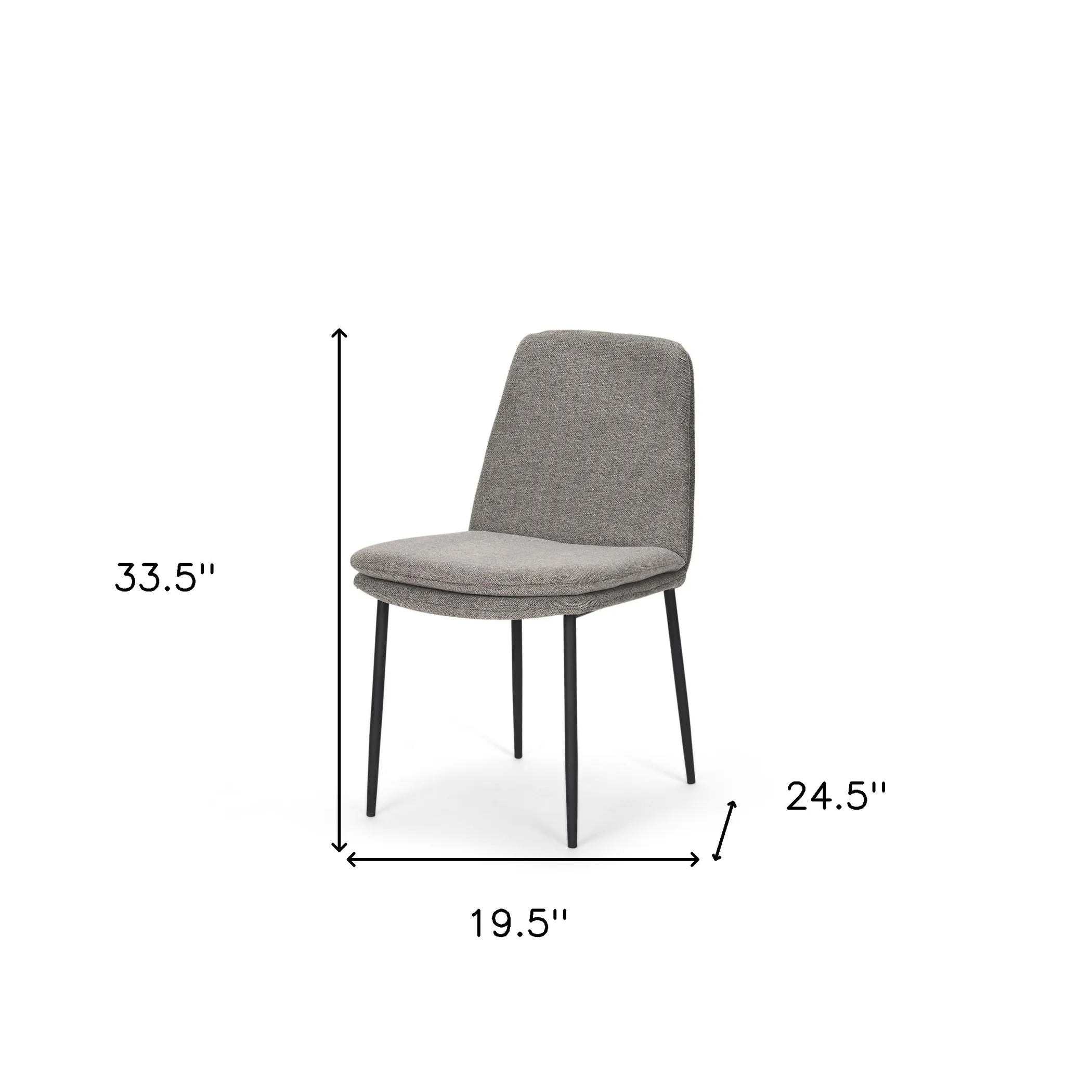 Gray and Black Upholstered Fabric And Metal Dining Side Chair - Image 5