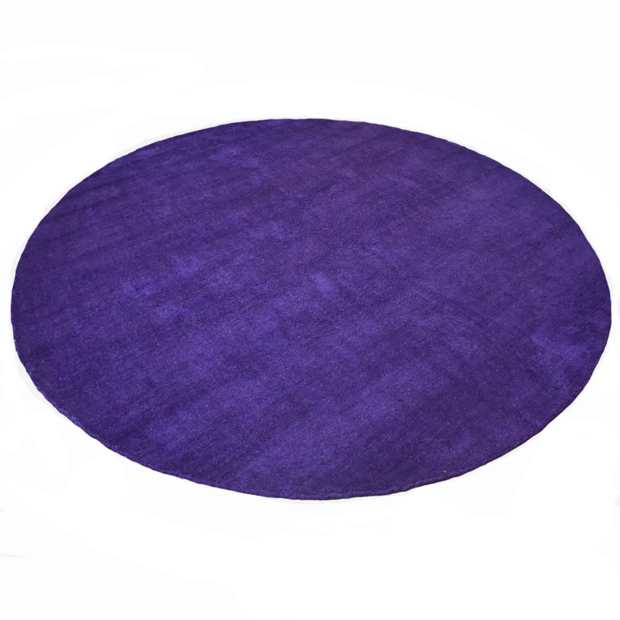 Rugsotic Carpets Hand Knotted Loom Silk Mix Round Area Rug Solid - Image 3