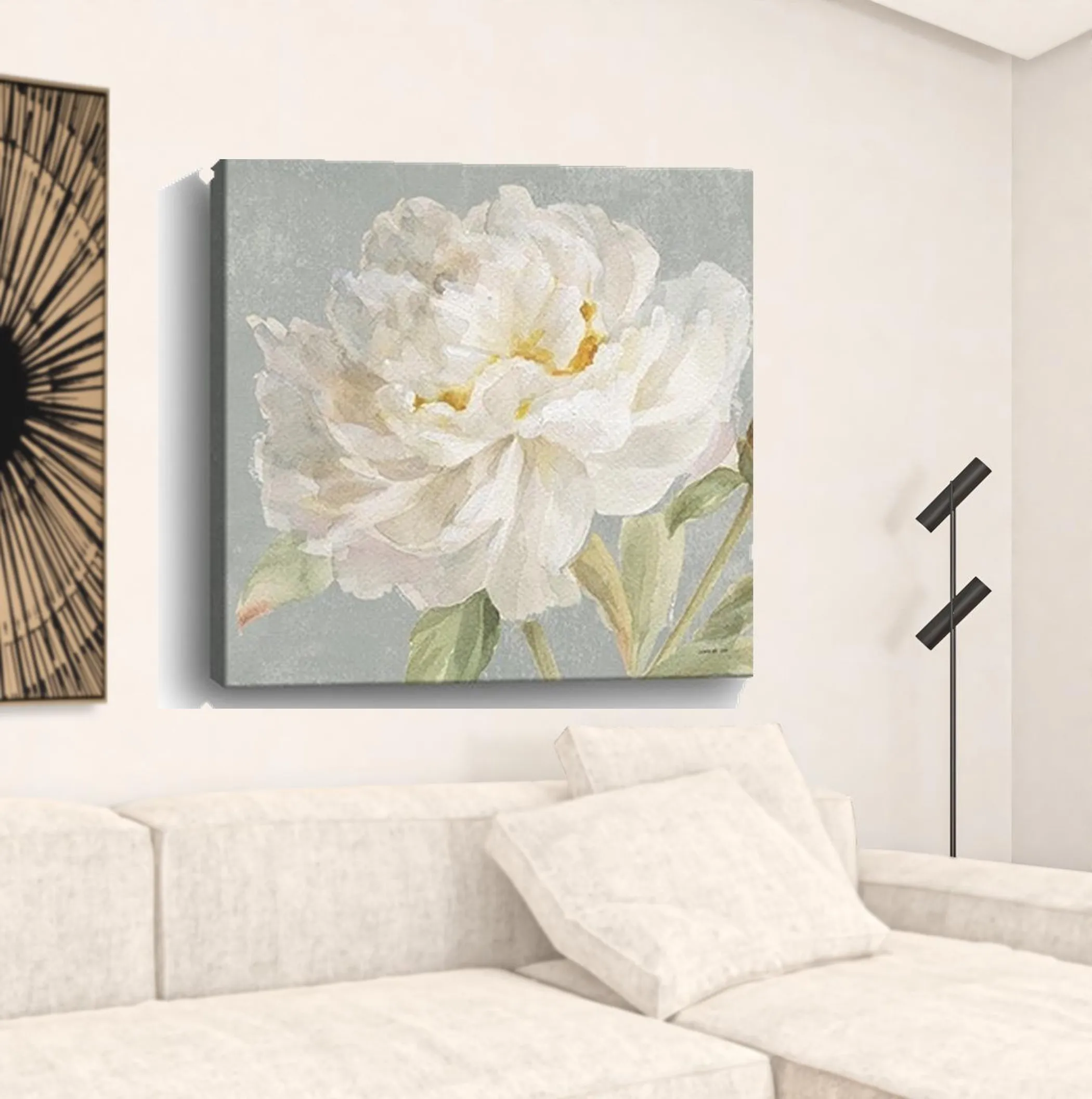 Angelic White Peony Flower Unframed Print Wall Art - Image 6
