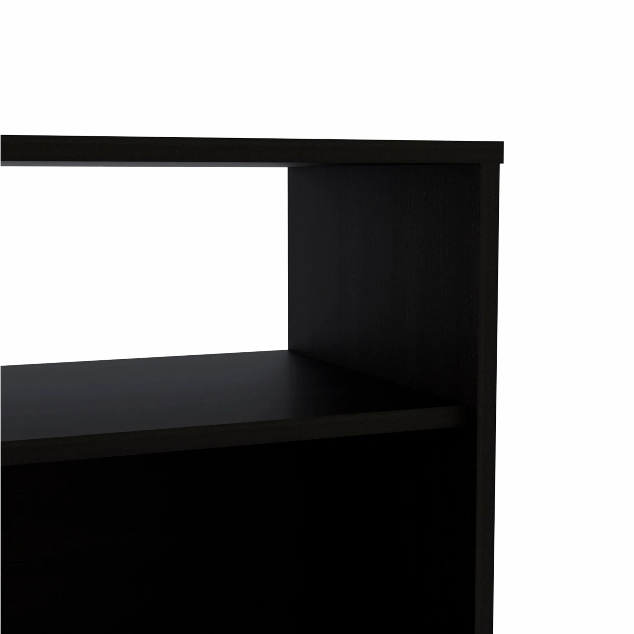 23" Black One Cabinet Faux Wood Nightstand - Image 3