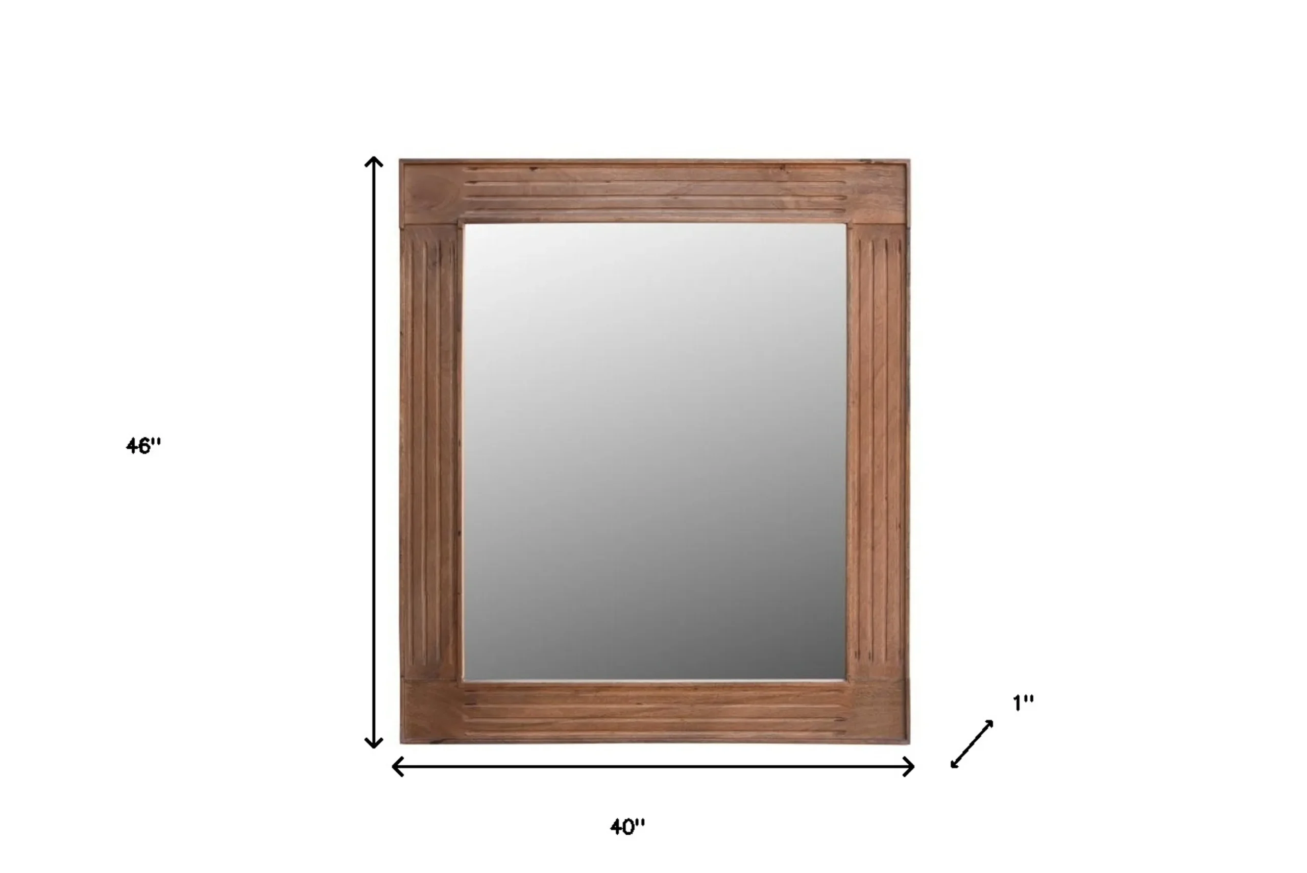 46" Brown Dresser Solid Wood Mirror - Image 5