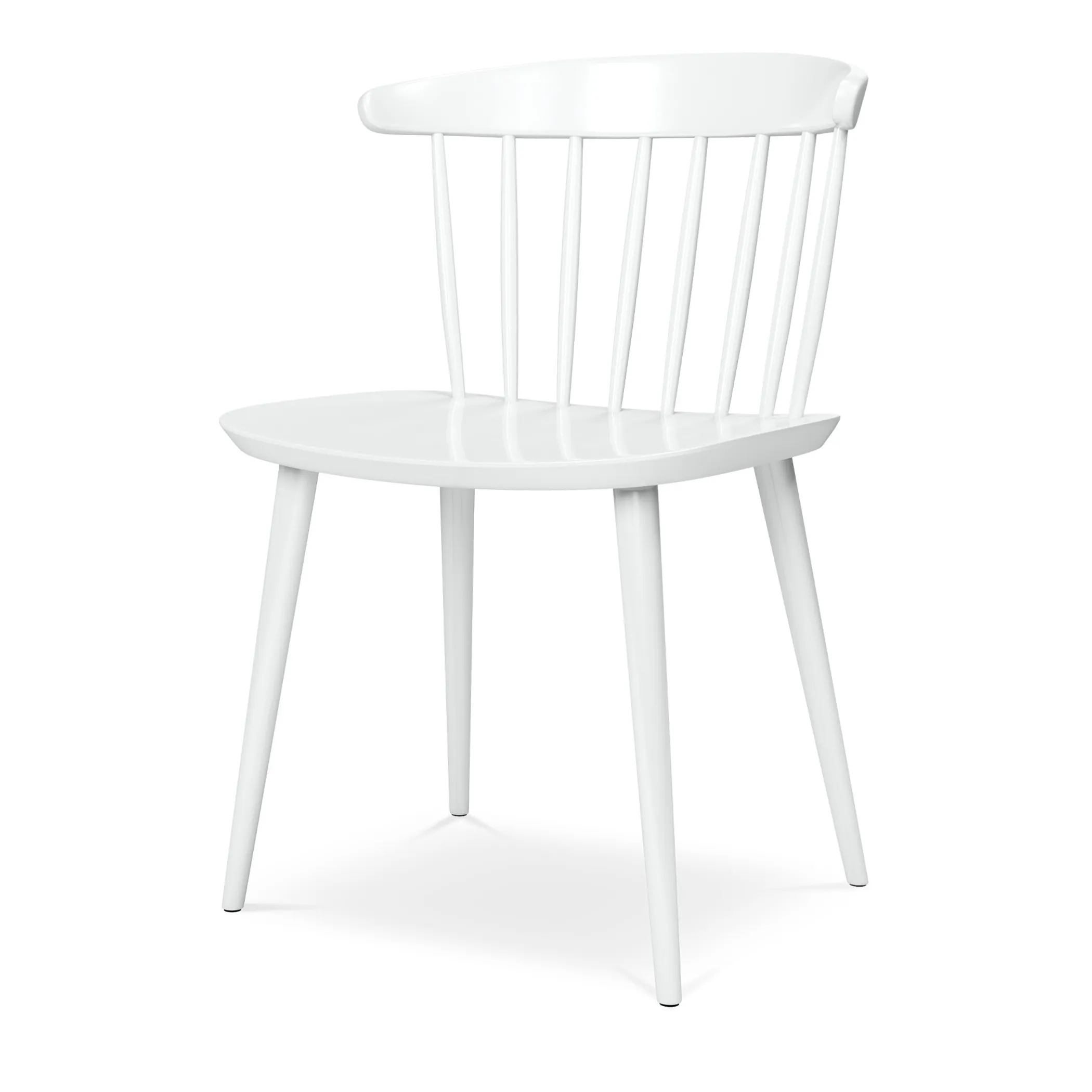 White Heavy Duty Plastic Slat Back Dining Side Chair - Image 4