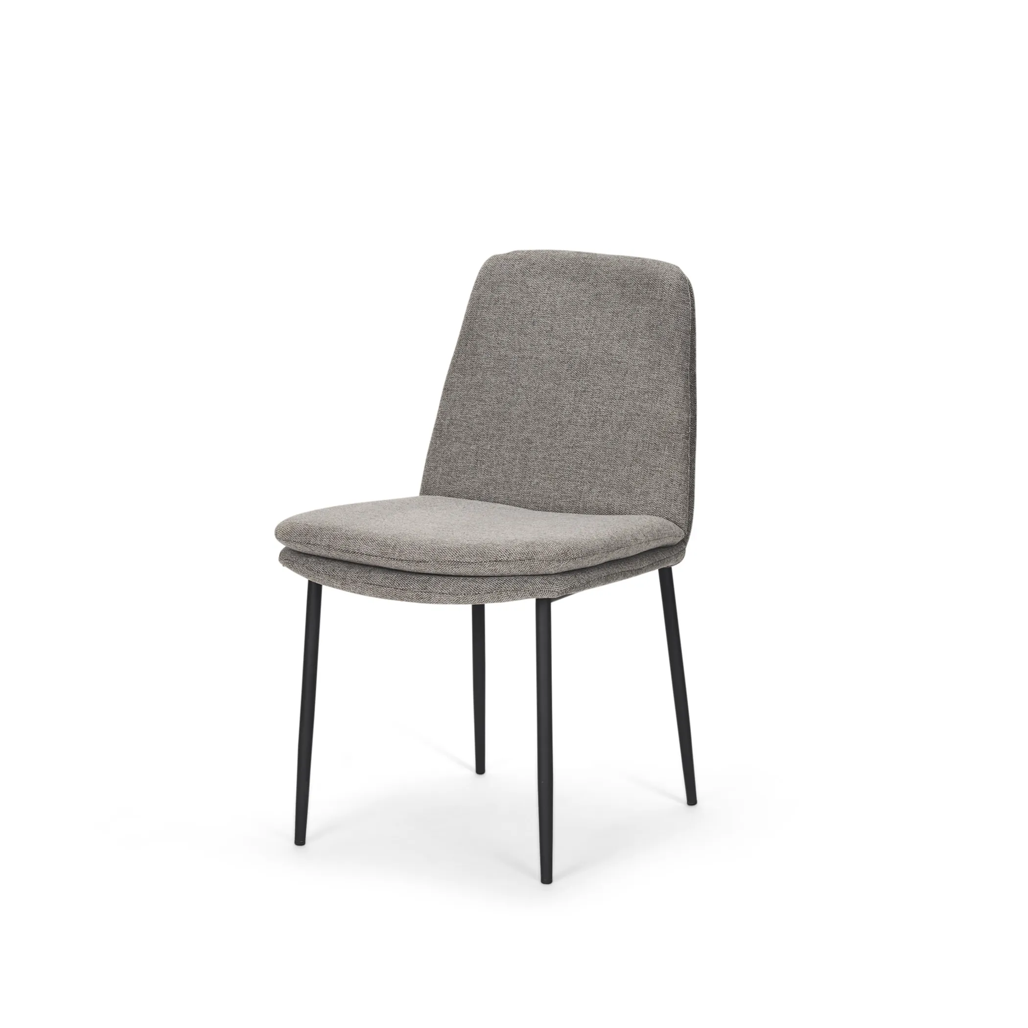 Gray and Black Upholstered Fabric And Metal Dining Side Chair - Image 2
