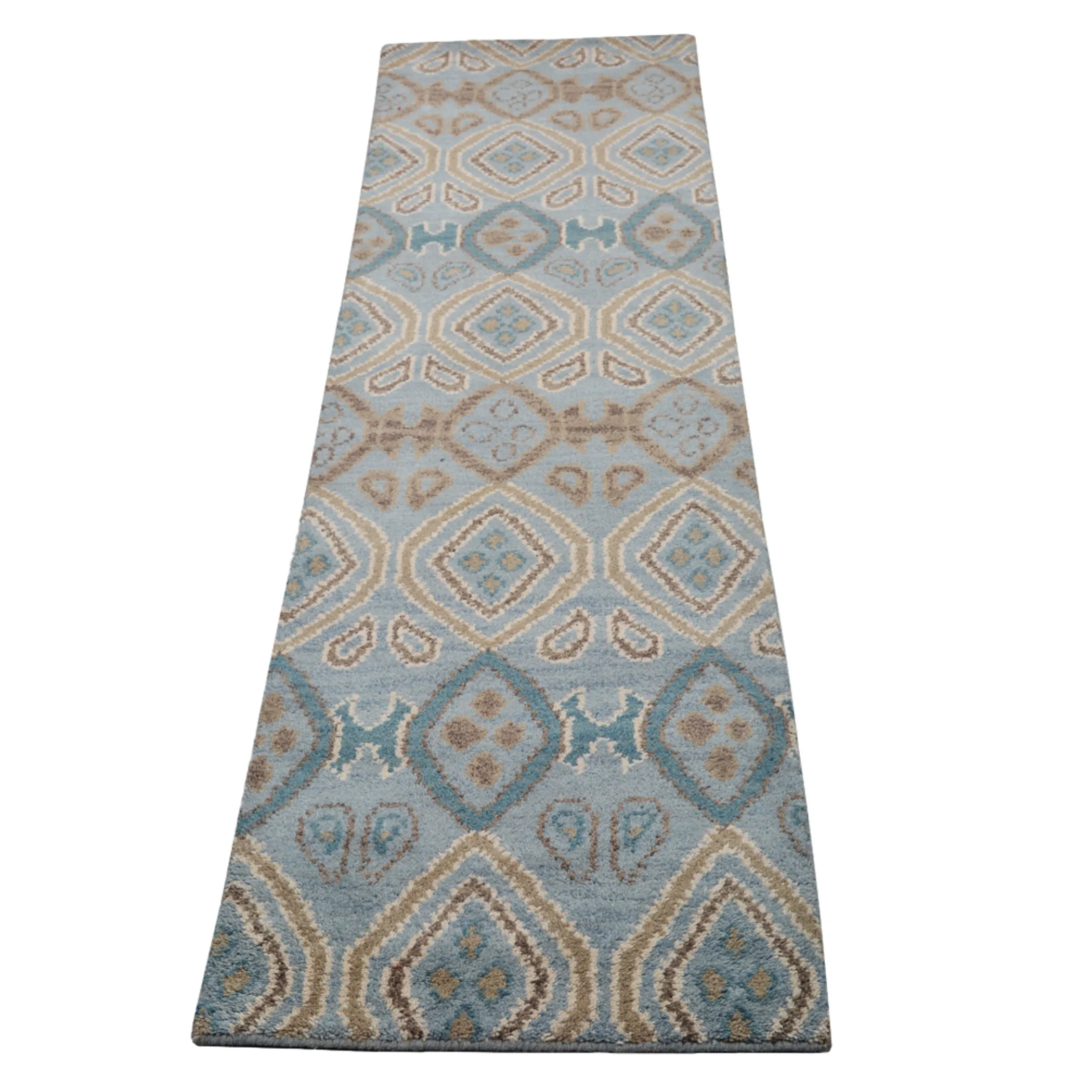 Rugsotic Carpets Hand Knotted Wool 2'6''x10' Runner Area Rug Geometric - Image 3