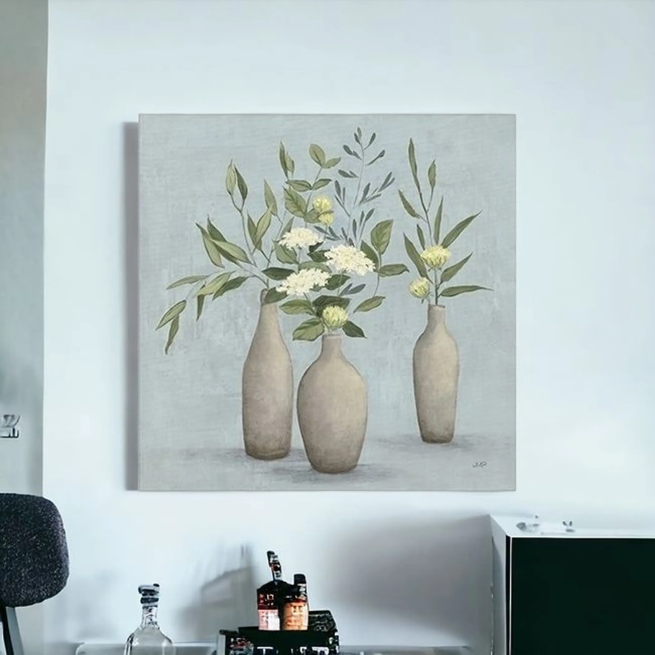 Bohemian Flowers In Ceramic Vases Unframed Print Wall Art - Image 2
