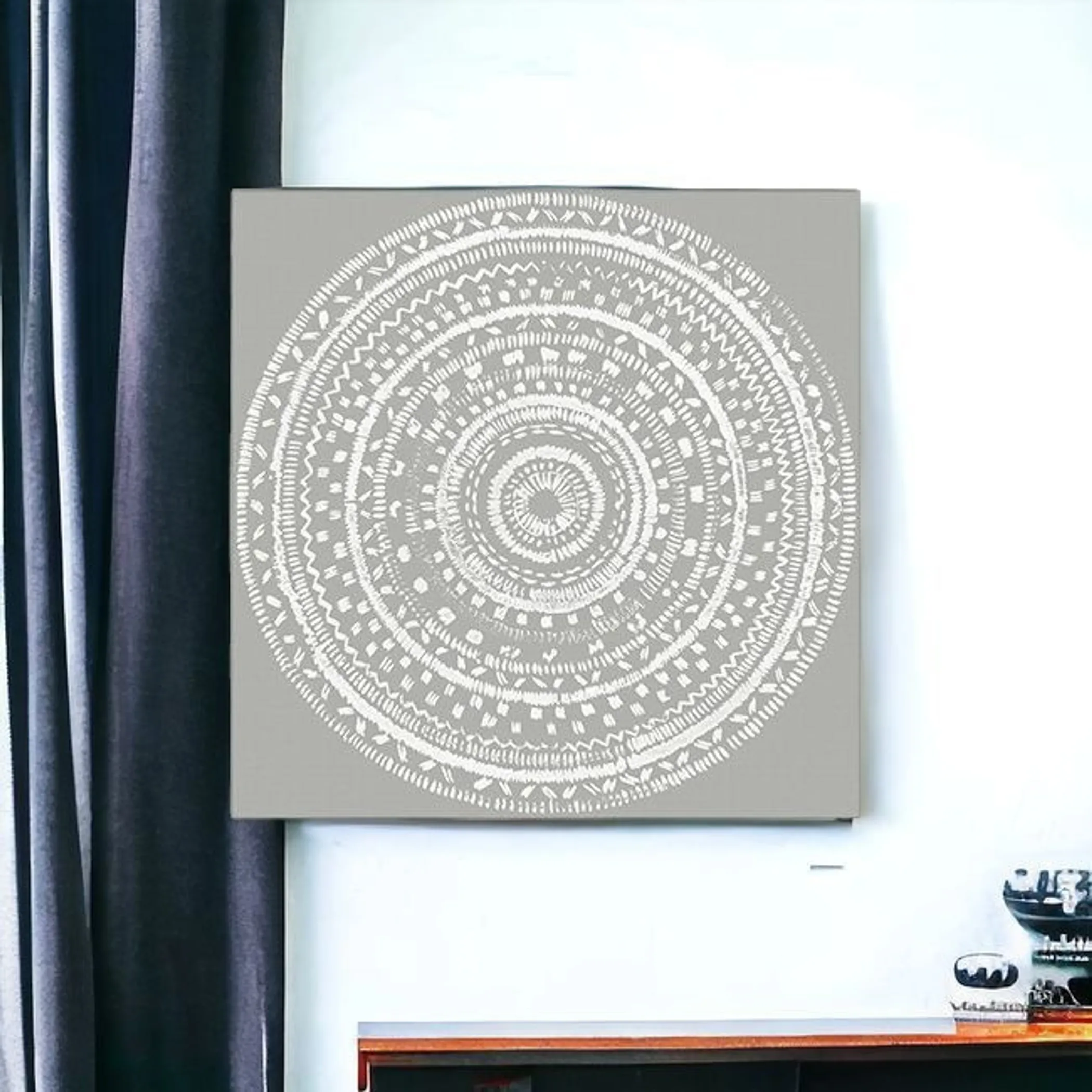 Boho White Mandala Unframed Print Wall Art - Image 4