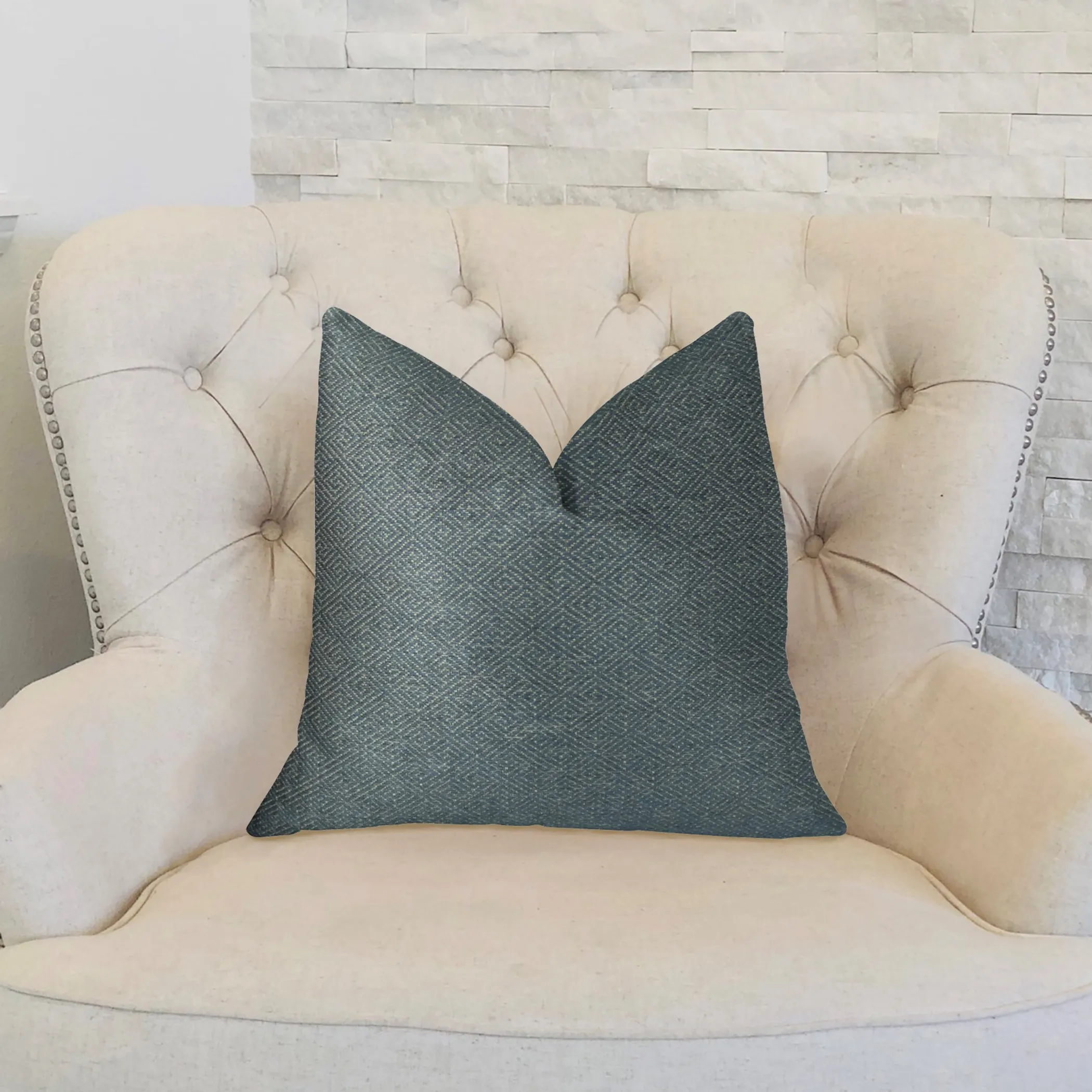 Plutus Montesano Blue Handmade Luxury Pillow - Image 2