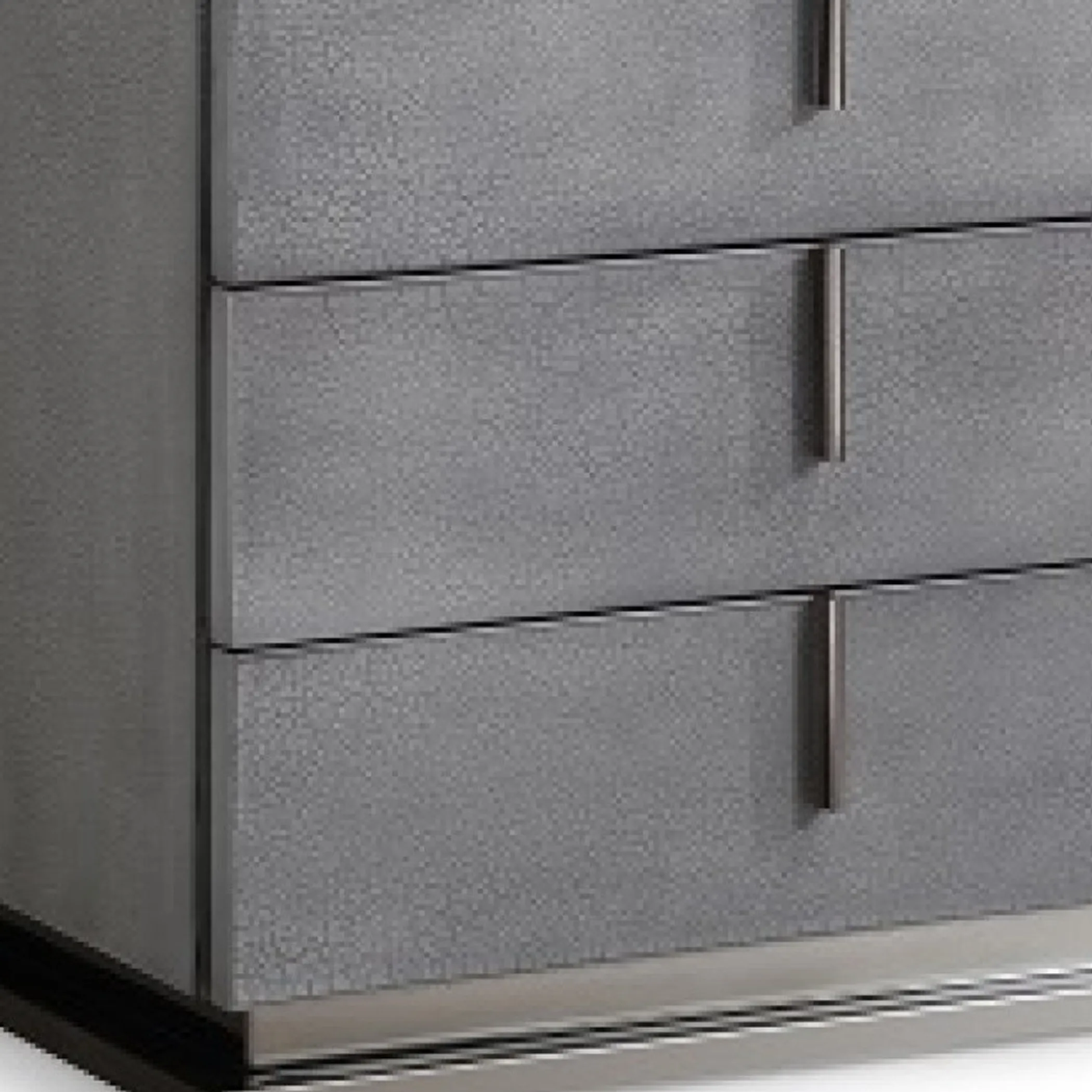 22" Gray Crackle Finish Three Drawer Nightstand - Image 3