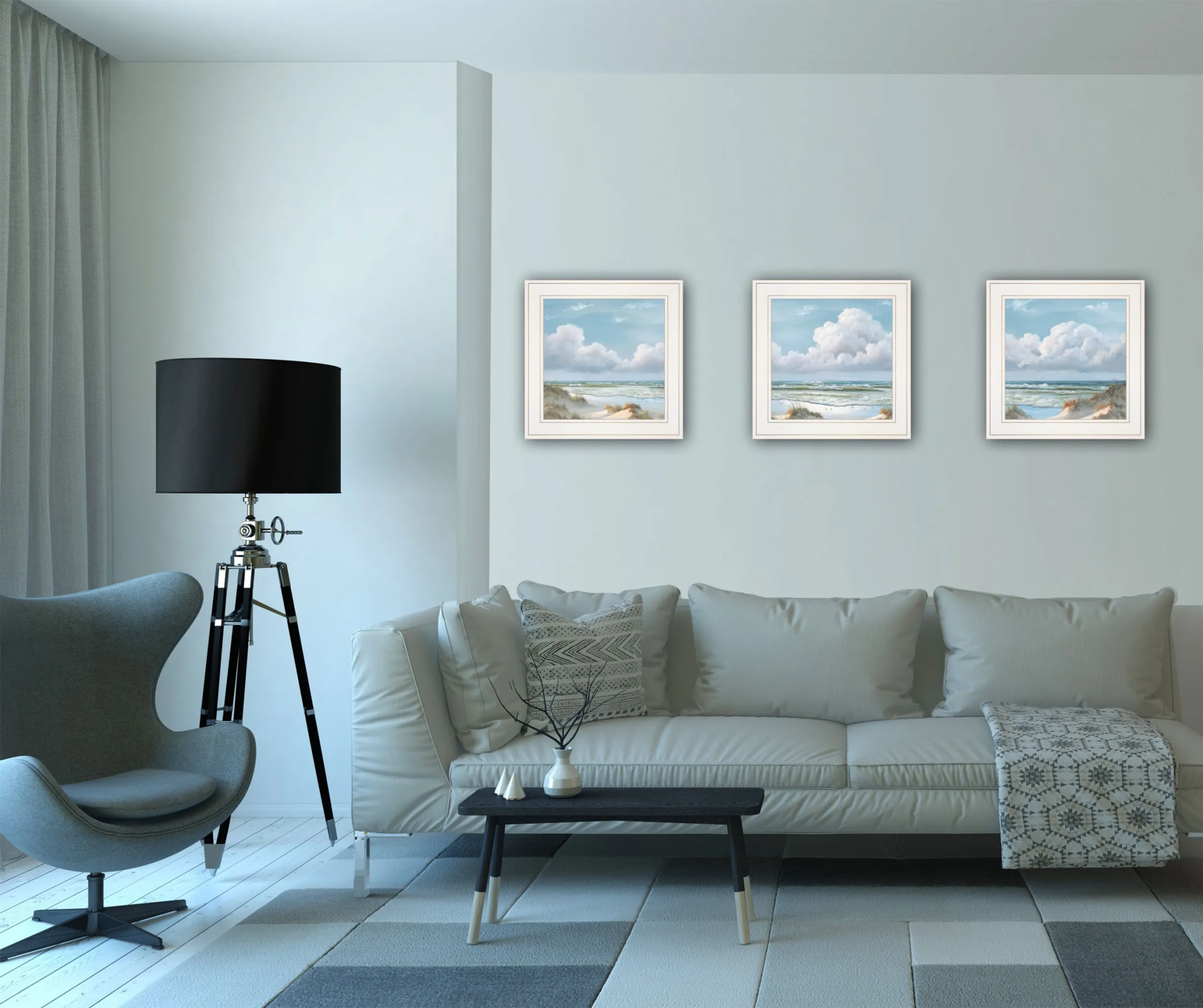 Set Of Three Beautiful Day III III White Framed Print Wall Art - Image 6