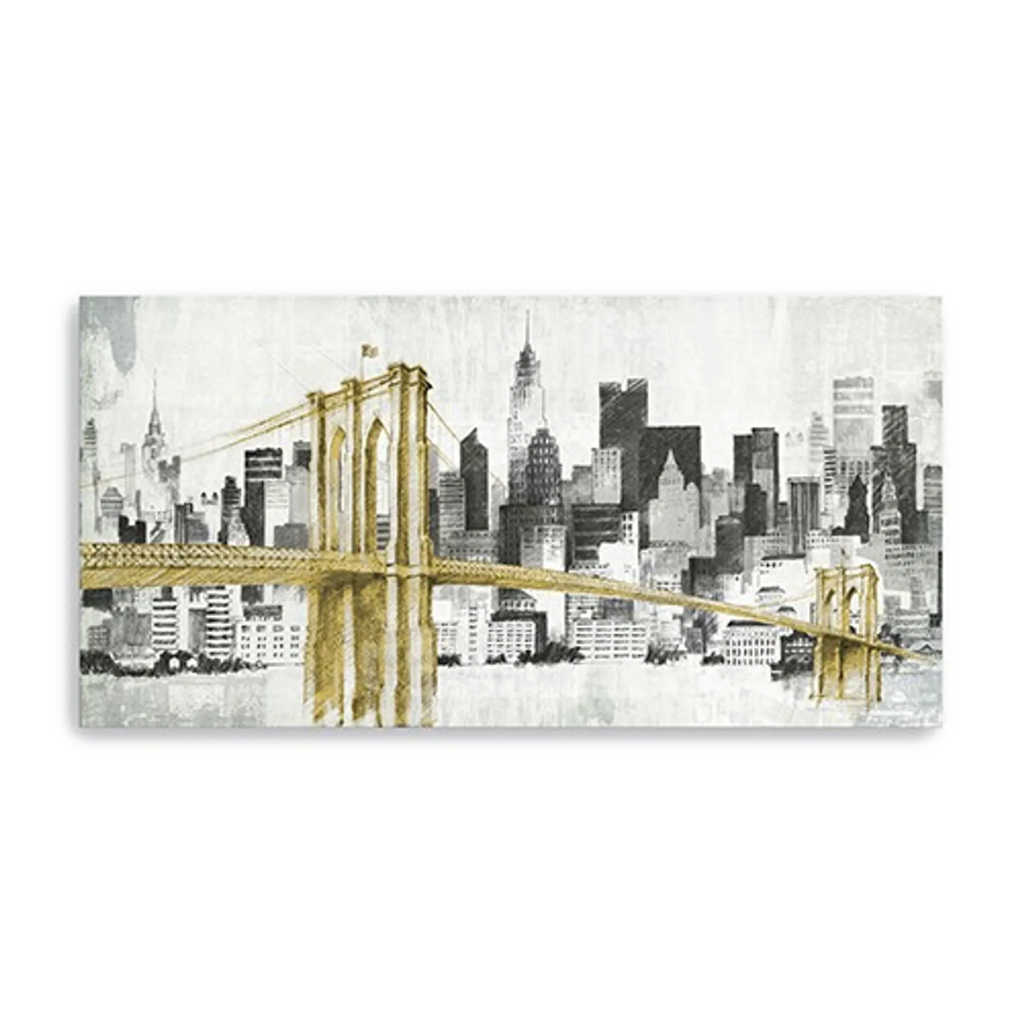 Nyc Golden Bridge Skyline Unframed Print Wall Art - Image 3