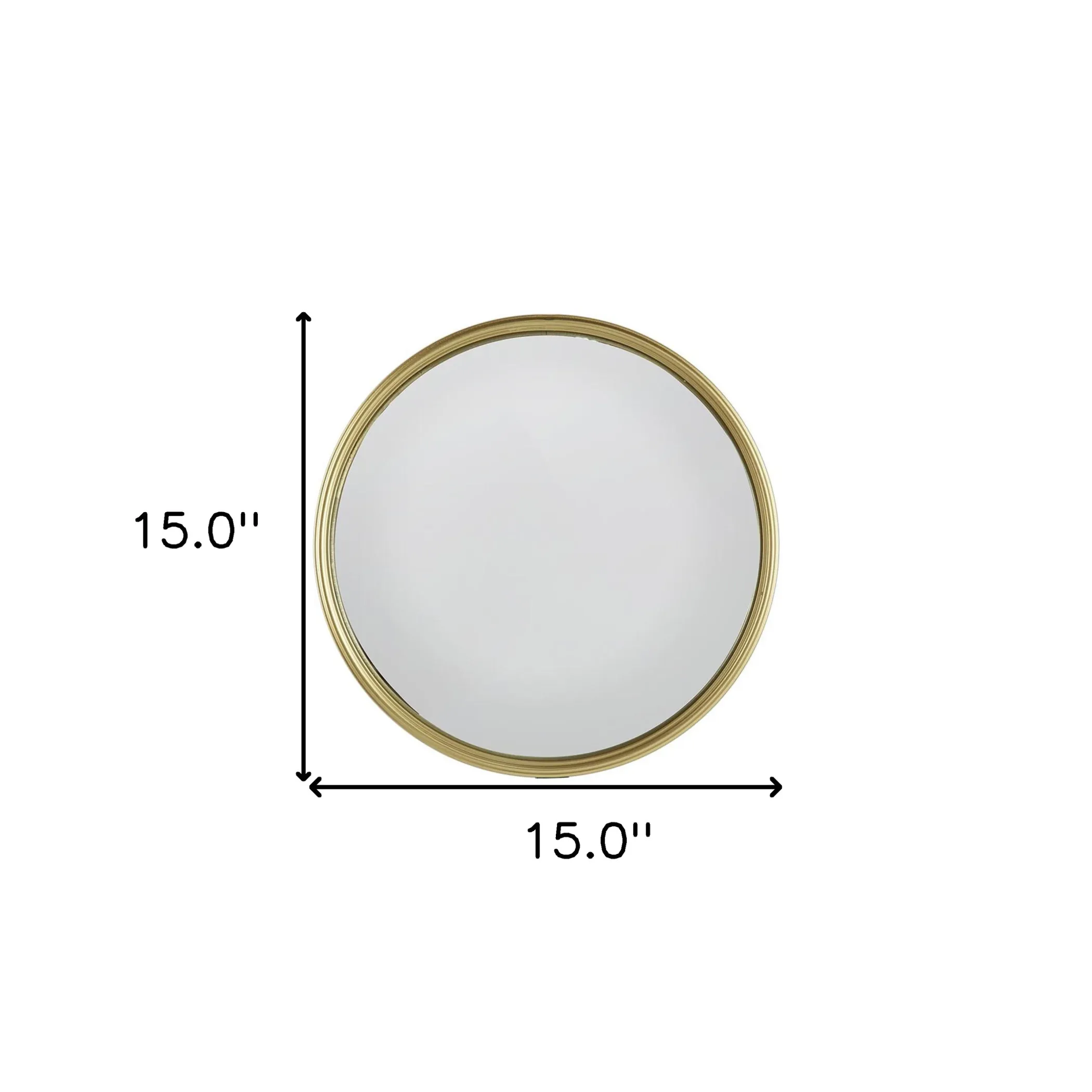 15" Gold Round Iron Textured Framed Accent Mirror - Image 4