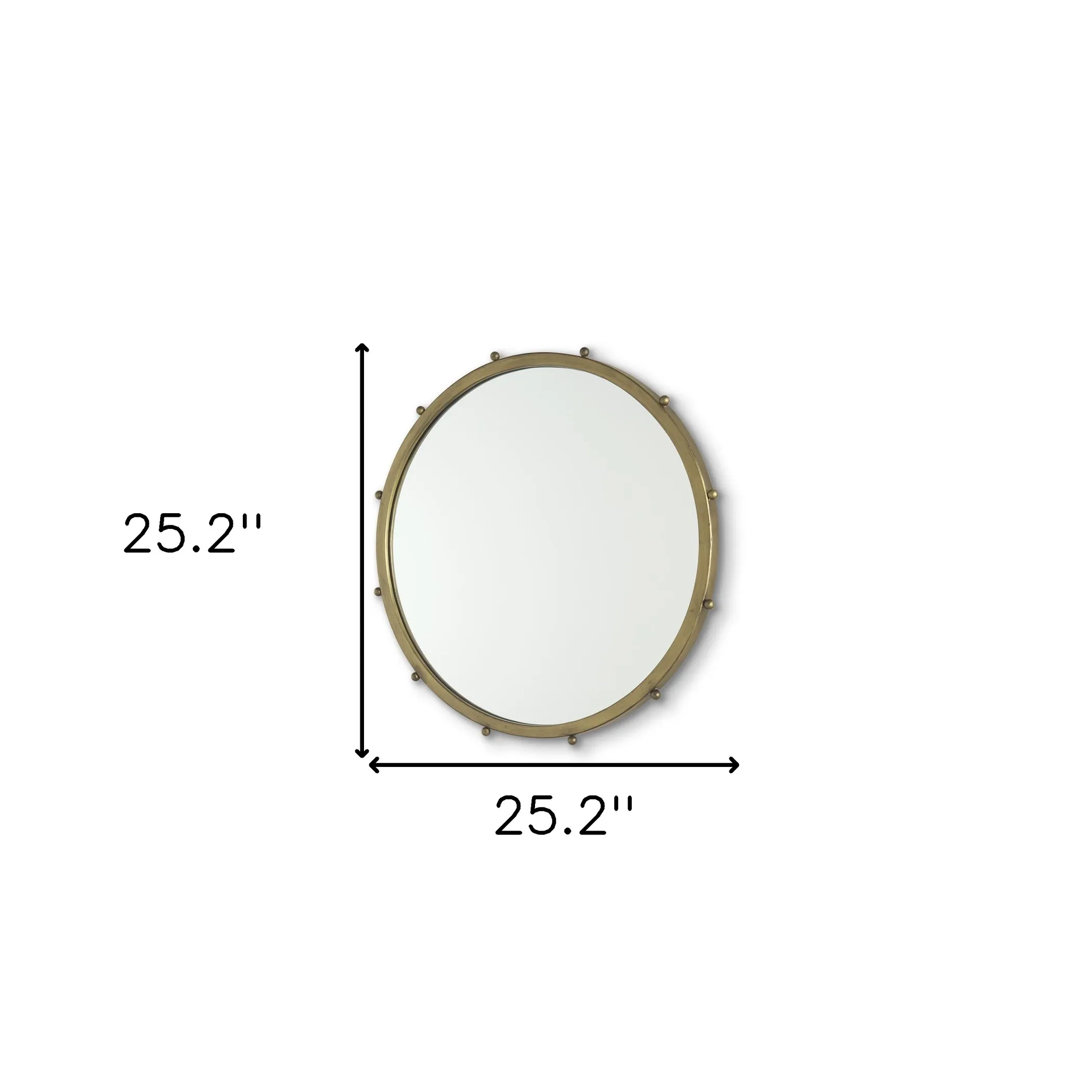 Metal Beaded Round Framed Accent Mirror - Image 5