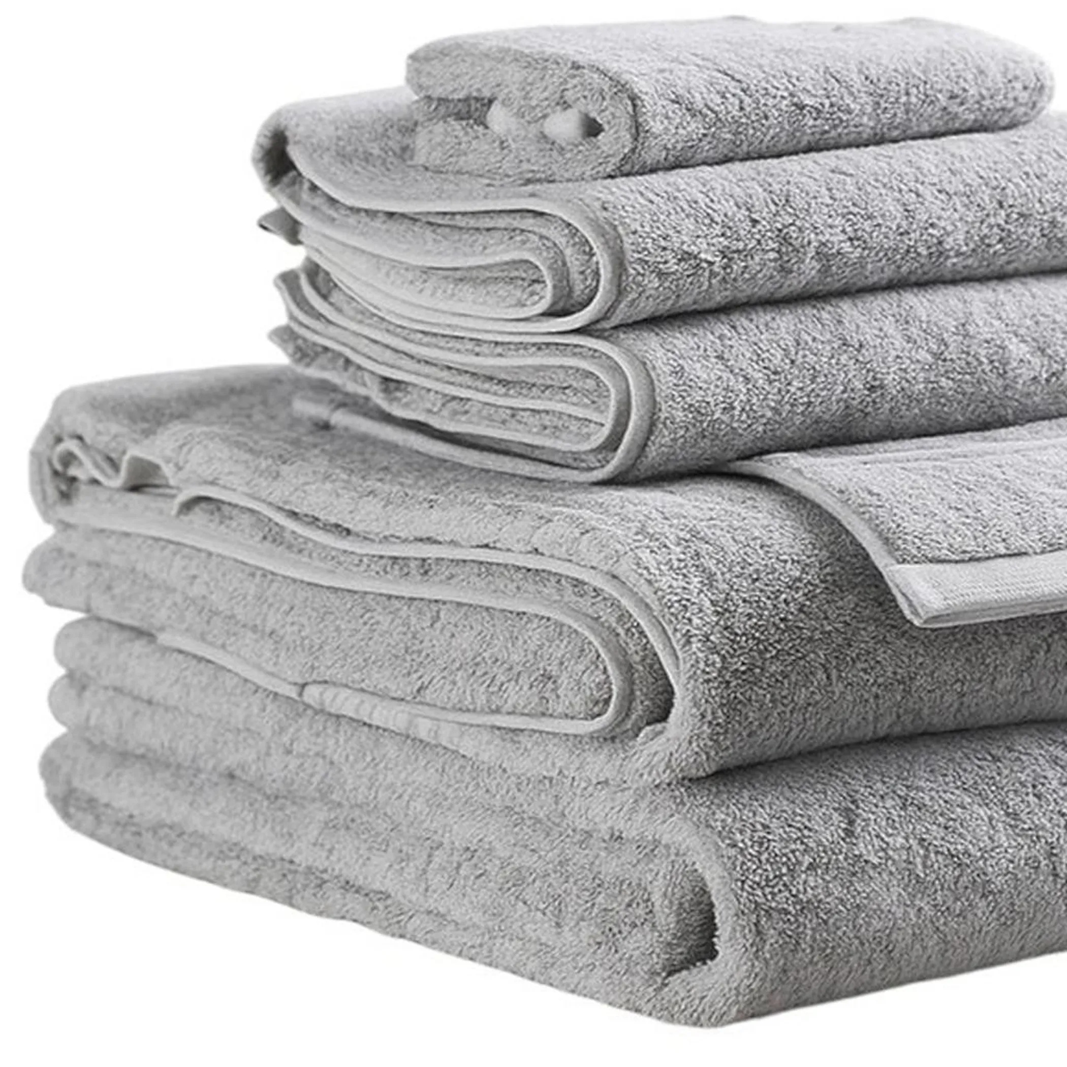 Set of Six Light Cotton Quick Dry Terry Cloth Towels - Image 4