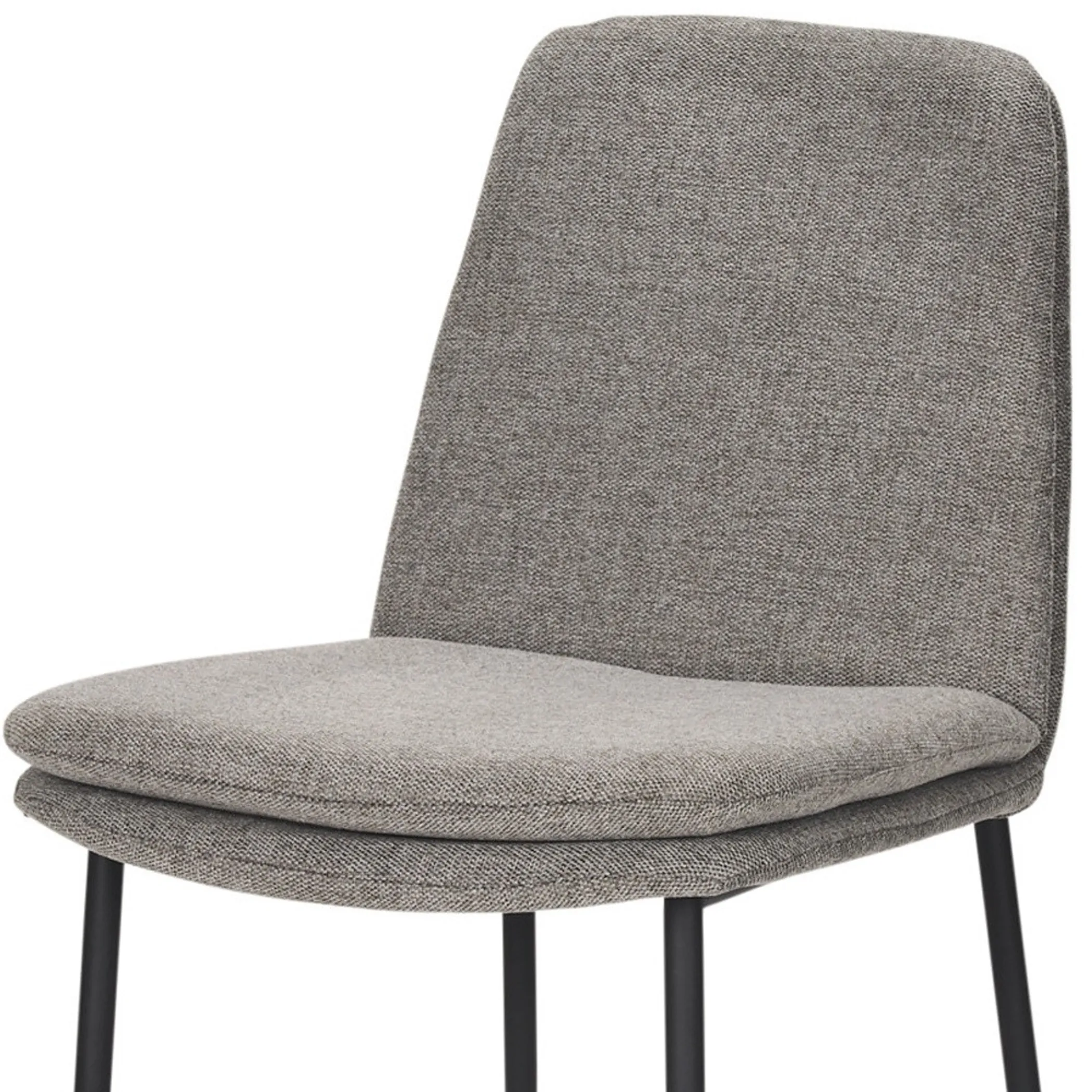 Gray and Black Upholstered Fabric And Metal Dining Side Chair - Image 4