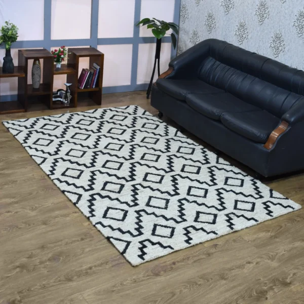 Rugsotic Carpets Hand Knotted Sumak Jute Eco-friendly Area Rug Geometric
