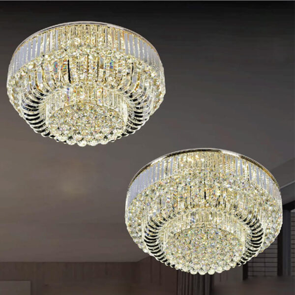 Flush Mount Ceiling Light Black Mam Crystal MOR05