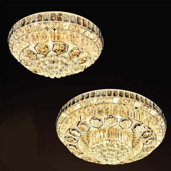 Flush Mount Ceiling Light Black Mam Crystal MOR09