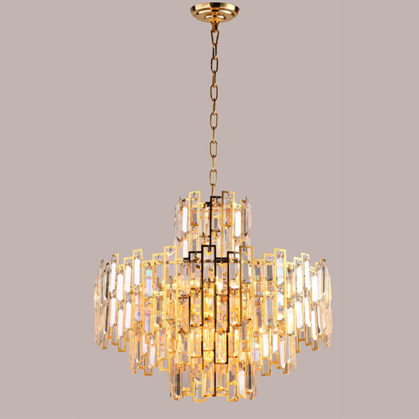 Living Room Pendant Light Black Chum Crystal PLK04