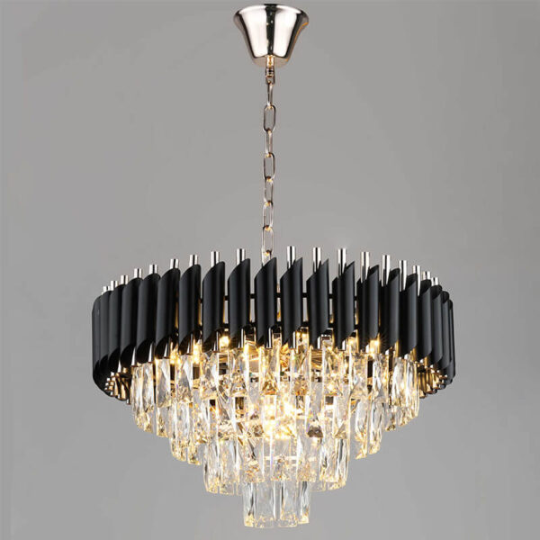 Living Room Pendant Light Black Chum Crystal PLK11