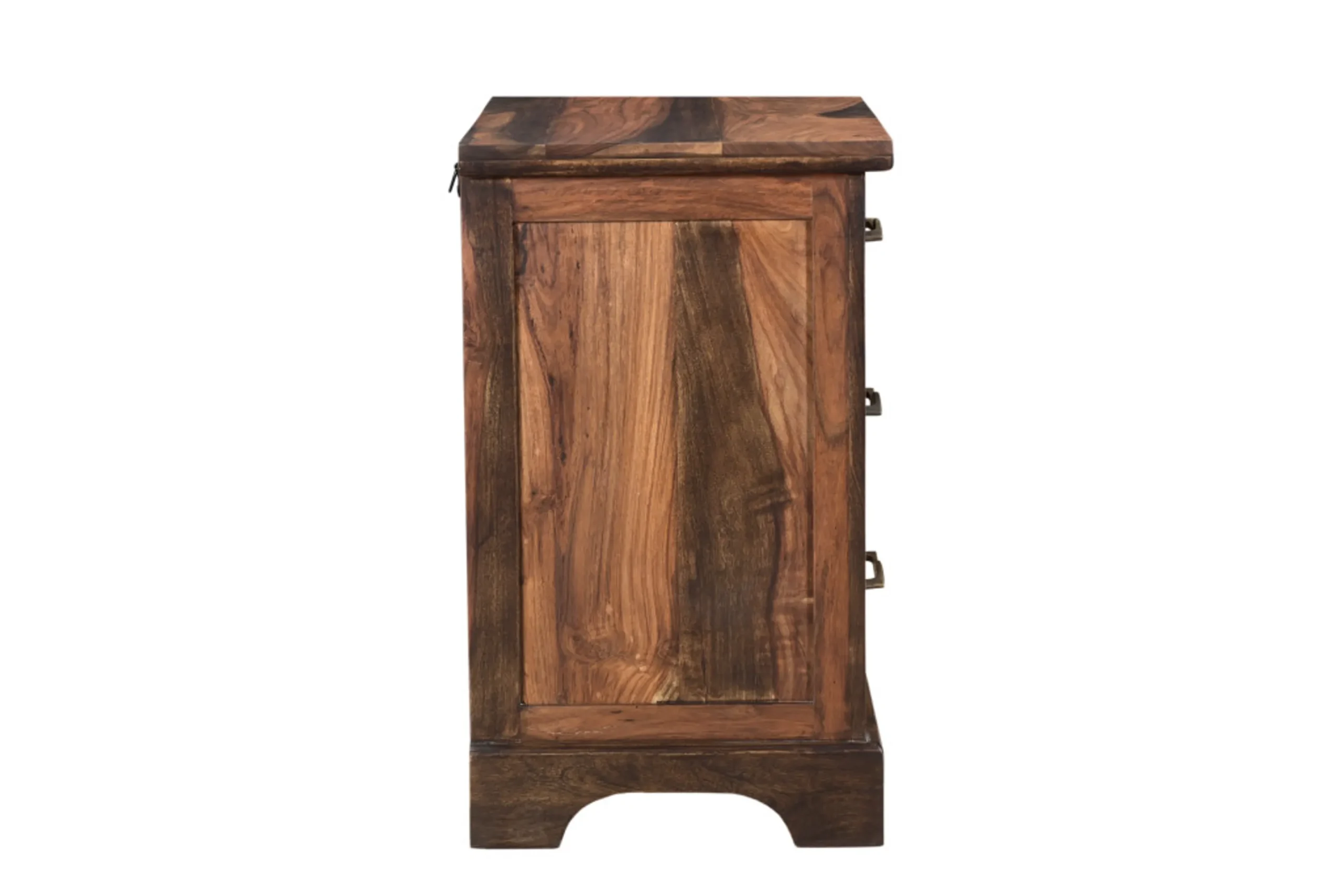 27" Dark Brown Solid Wood Three Drawer Nightstand - Image 6