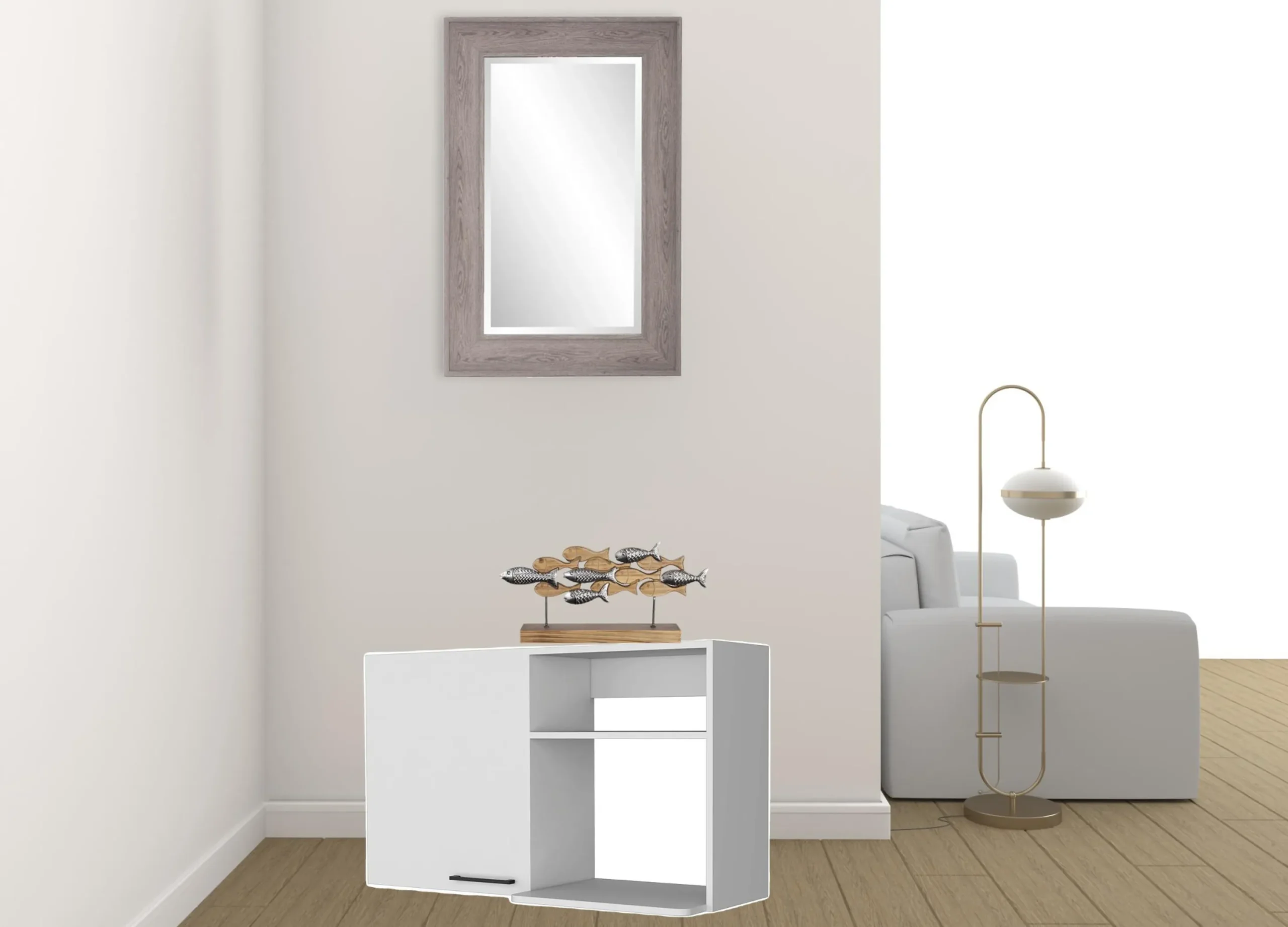 39" White Accent Cabinet With Two Shelves - Image 2