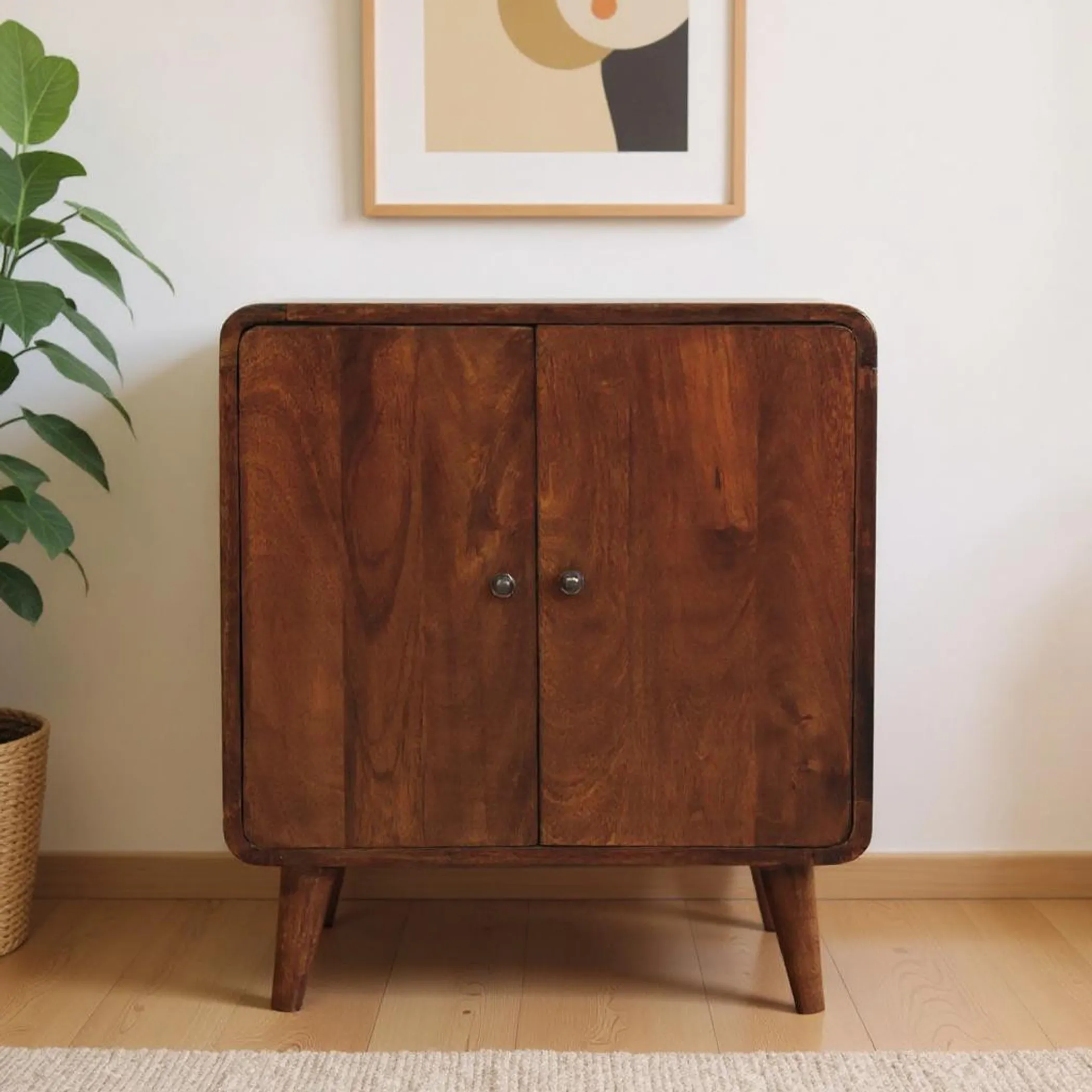 Solid Wood Accent Cabinet With Two Doors