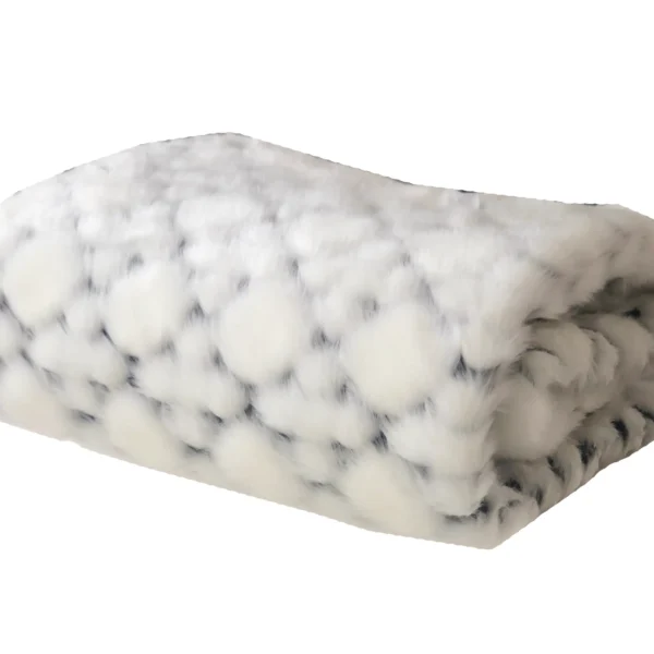 Plutus White with Black Shades Faux Fur Snow Luxury Throw