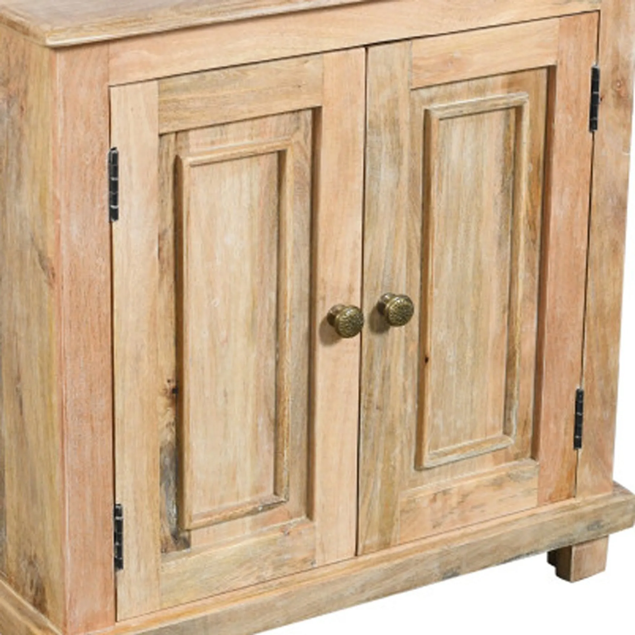 28" Distressed Natural Solid Wood Nightstand With Storage - Image 6